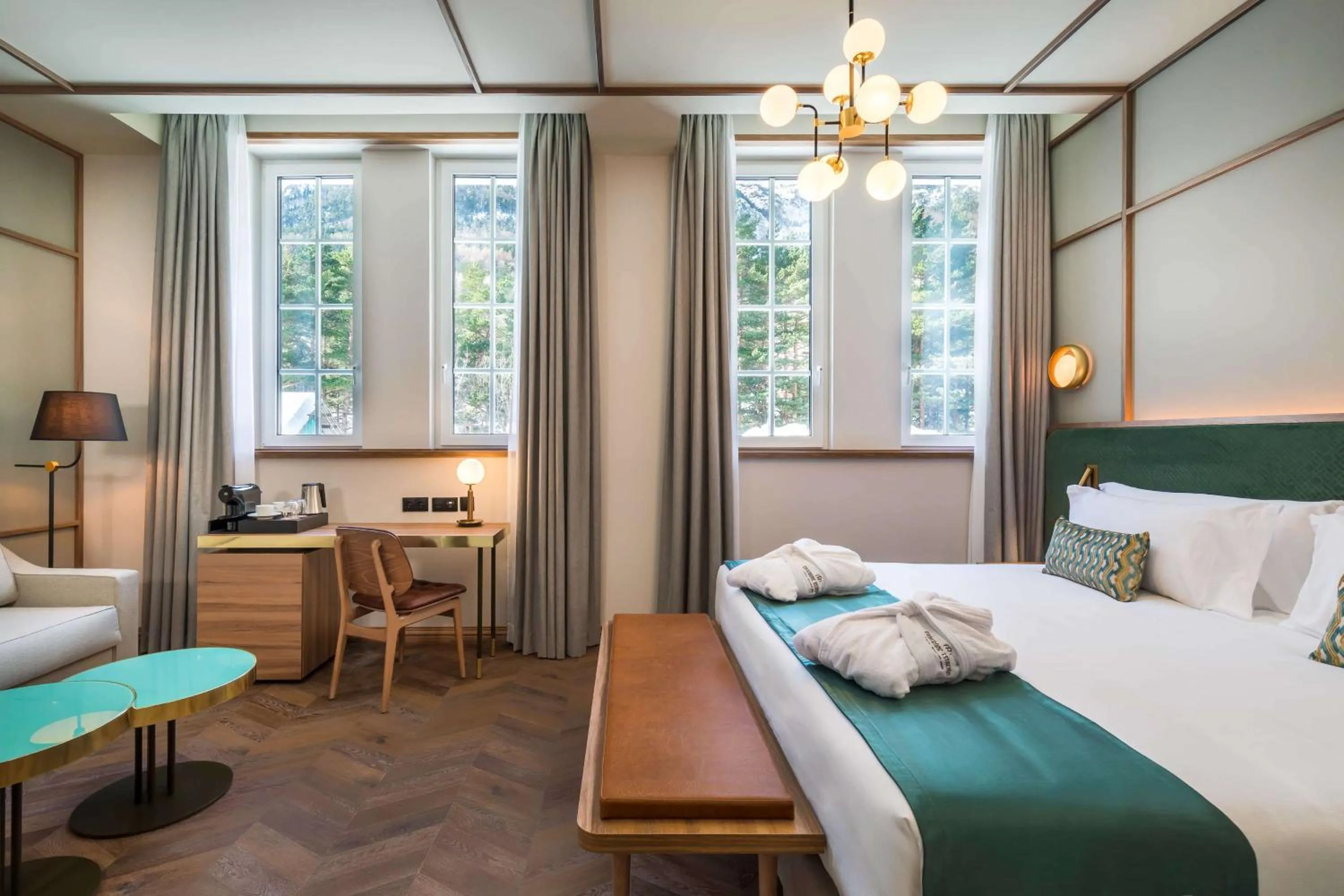 Bedroom, Bed in Canfranc Estación, a Royal Hideaway Hotel - Gran Lujo