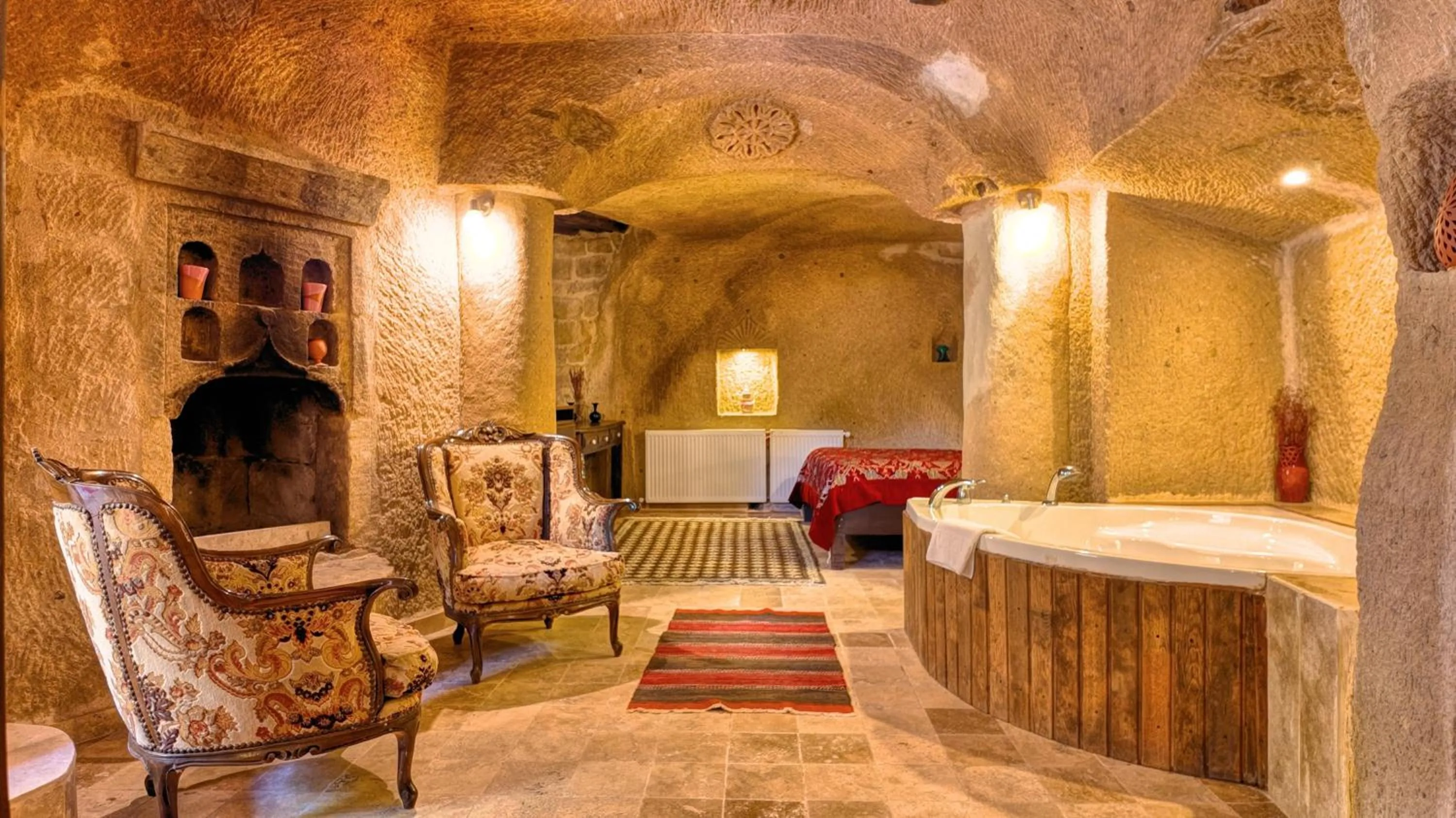 Seating area in Shiraz Cave Cappadocia