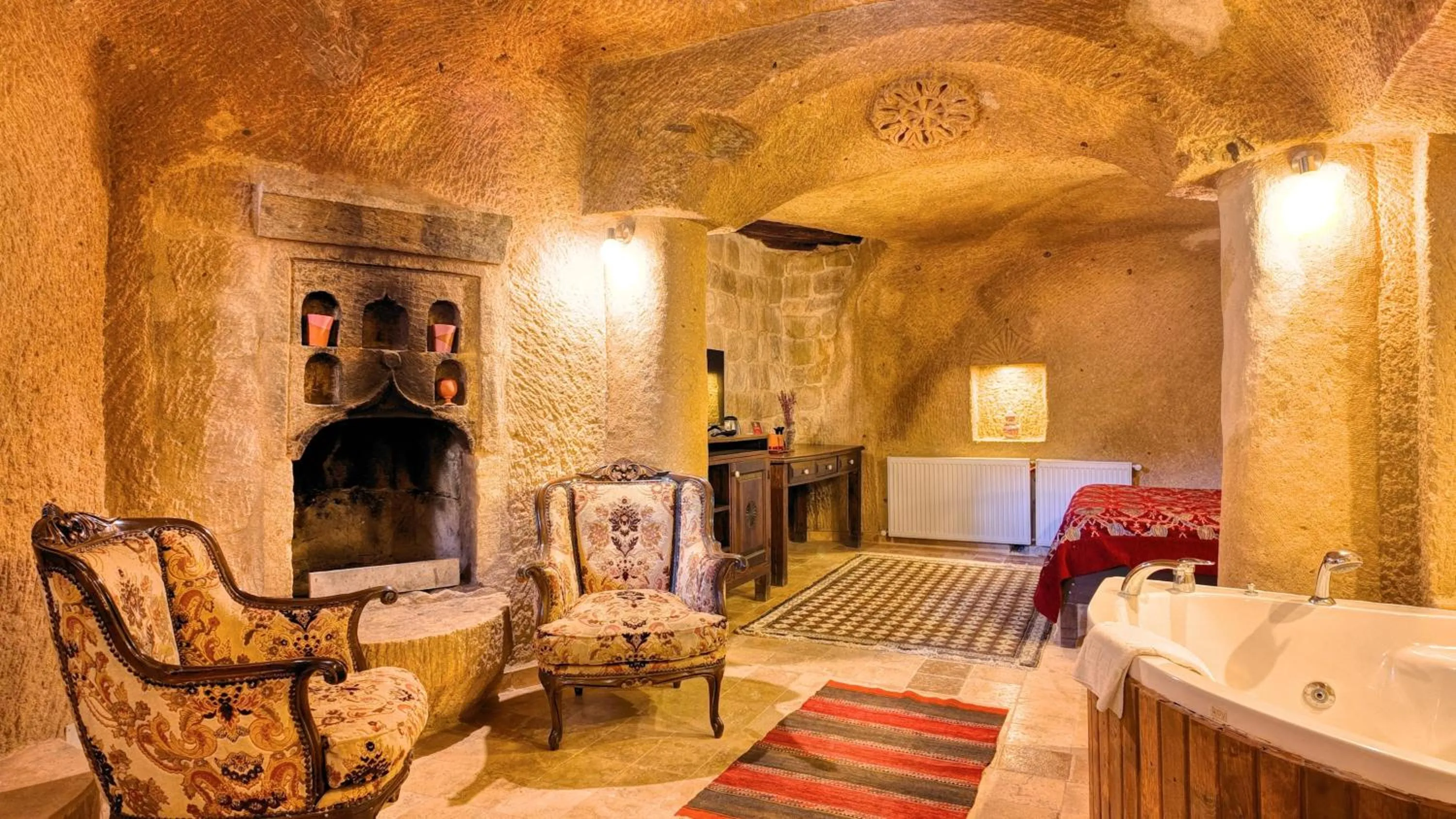 Seating area in Shiraz Cave Cappadocia
