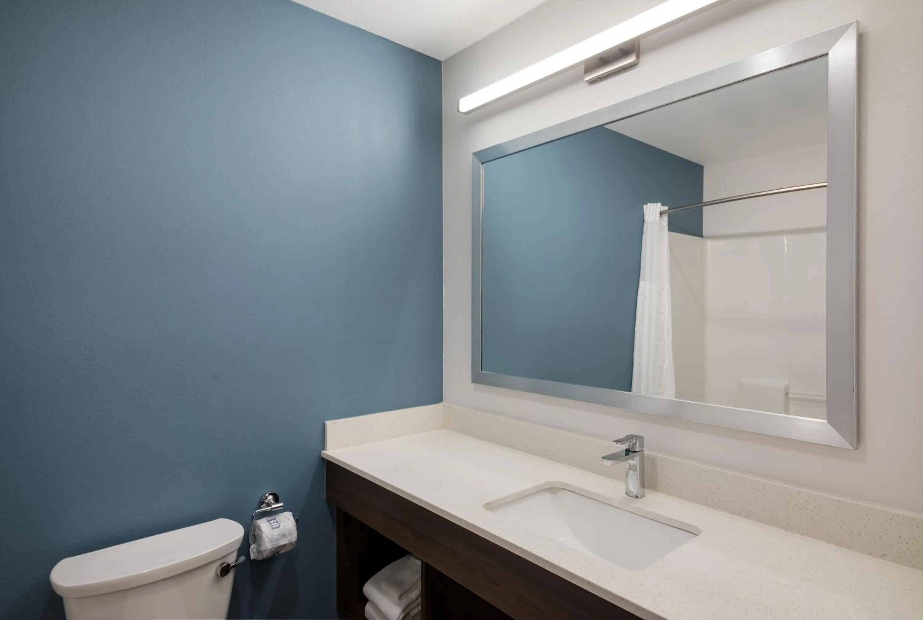 Bathroom in WoodSpring Suites Austin Central