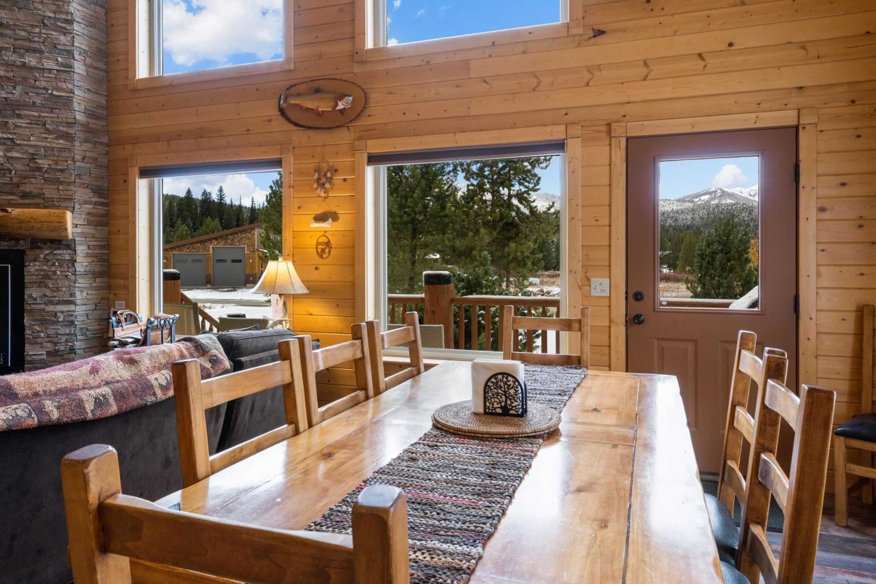 Seating area in Mule Deer Cabin