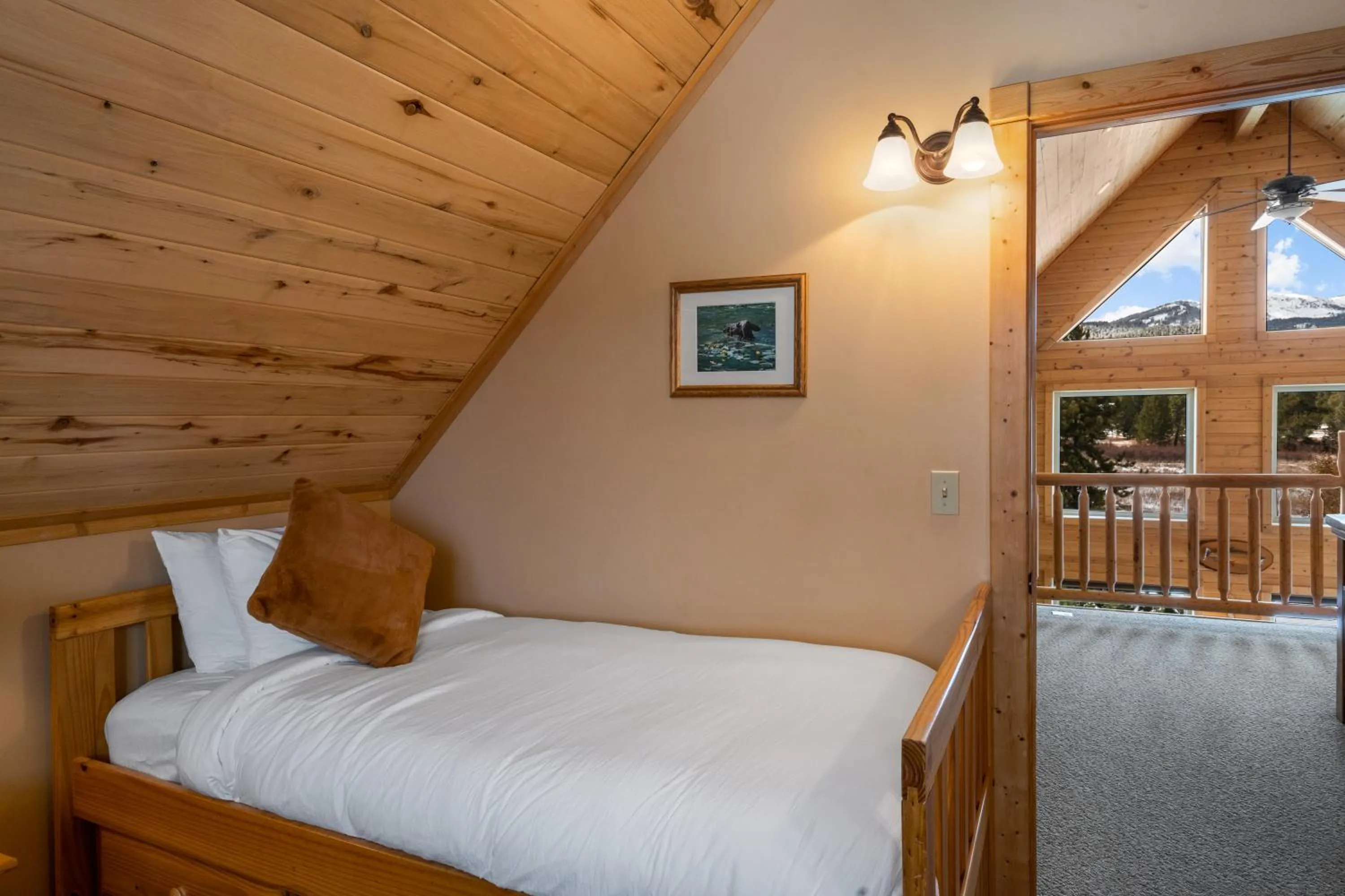 Bed in Mule Deer Cabin