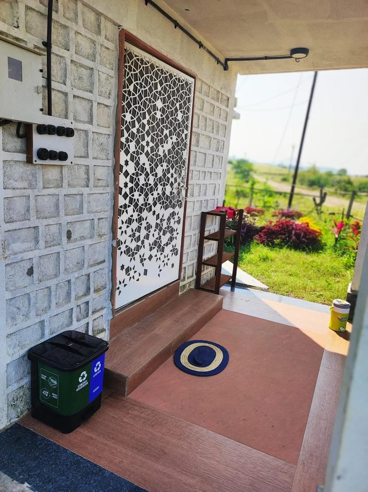 Patio in Club Shandilya- Cheerful 3BR villa in Nature Lap