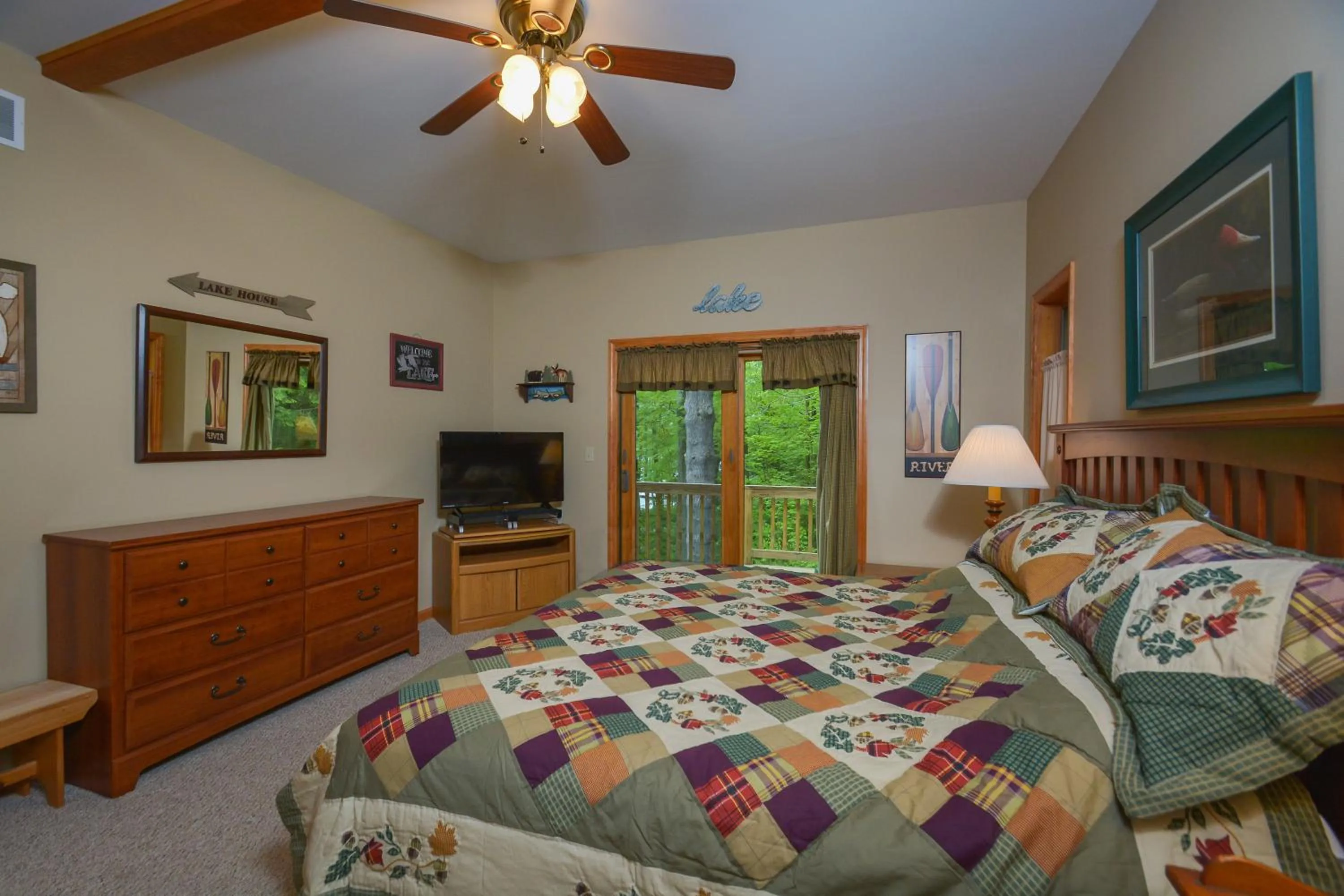 Property building, Bed in Lake House