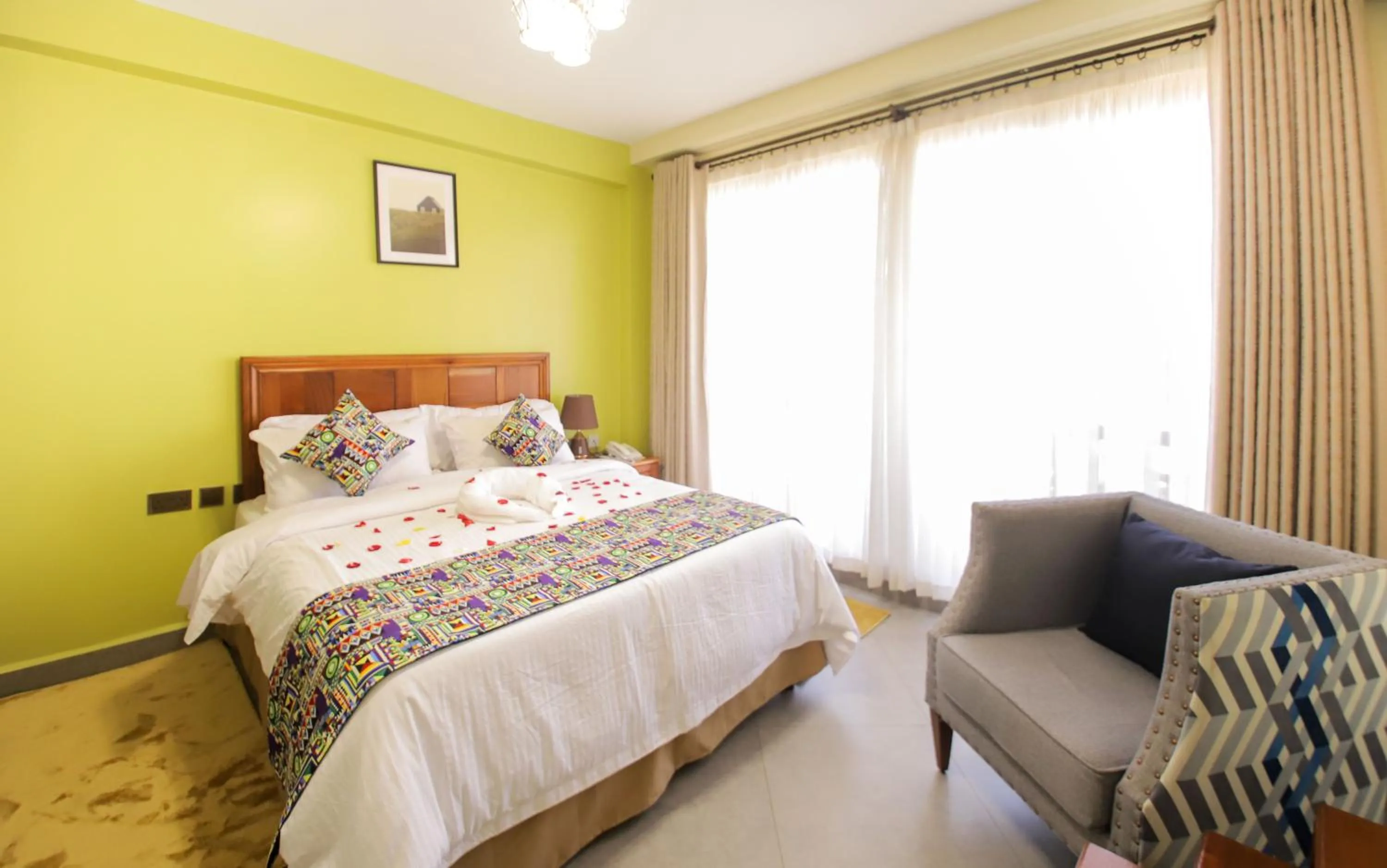 Bed in Lantern Serviced Apartments