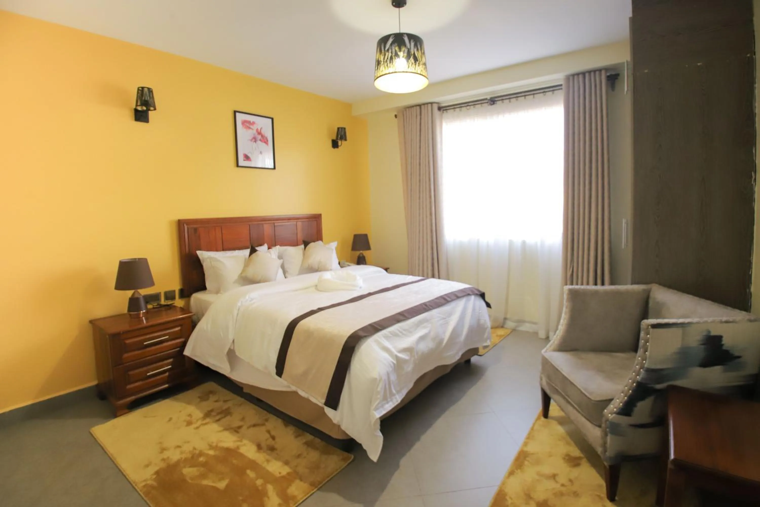 Bed in Lantern Serviced Apartments