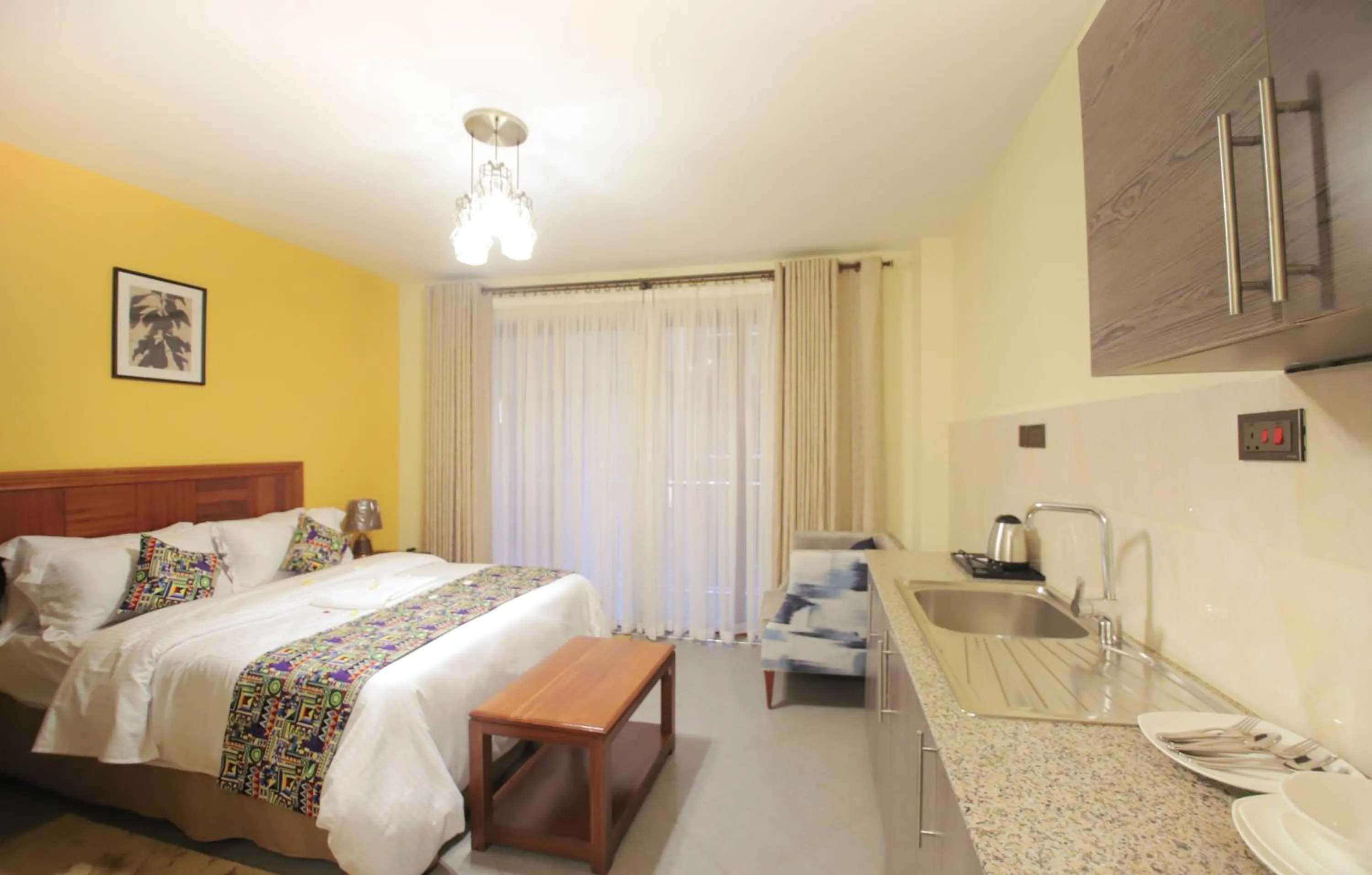 Bed in Lantern Serviced Apartments