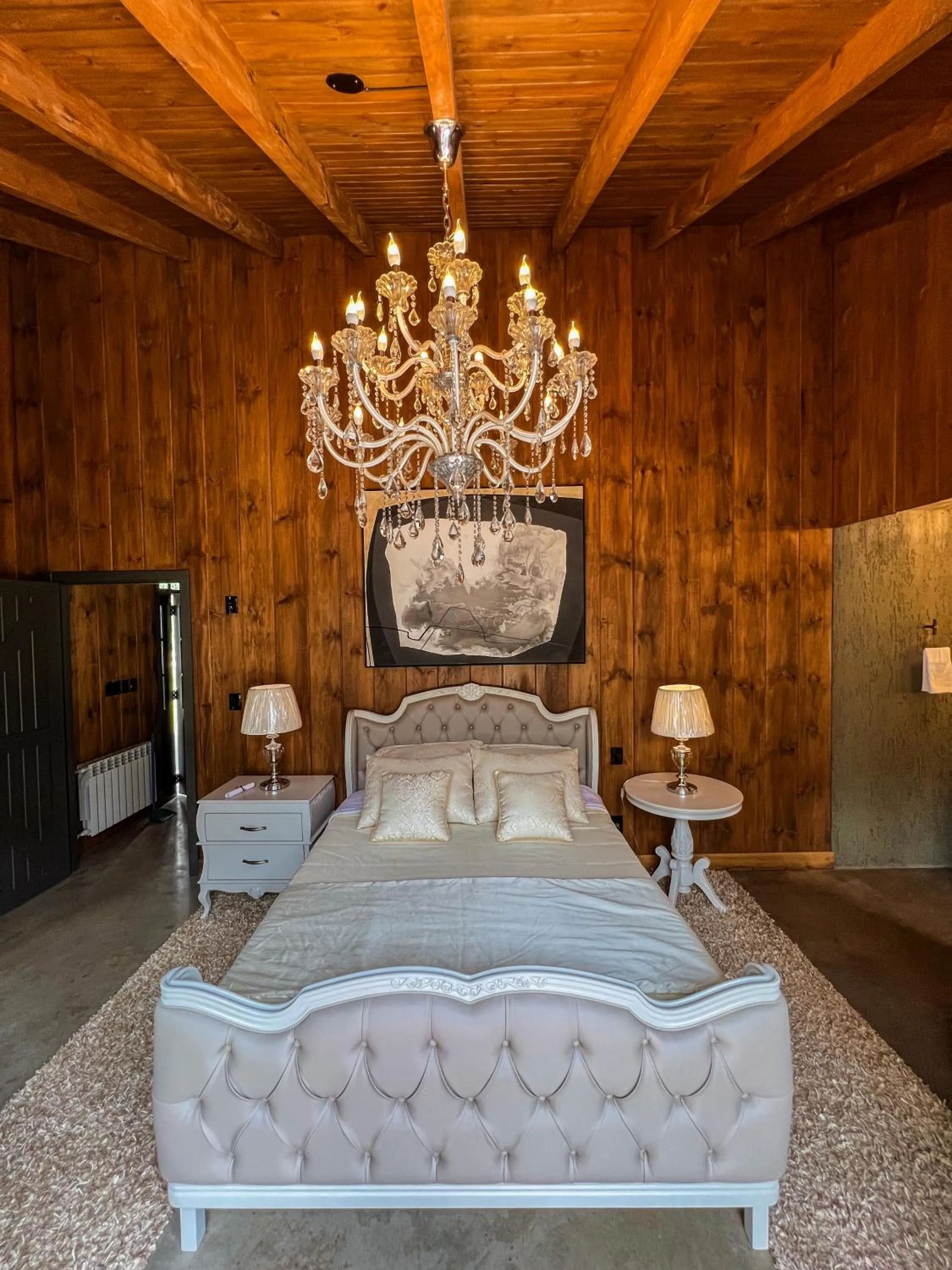 Bed in WoodStone Hotel Fazenda