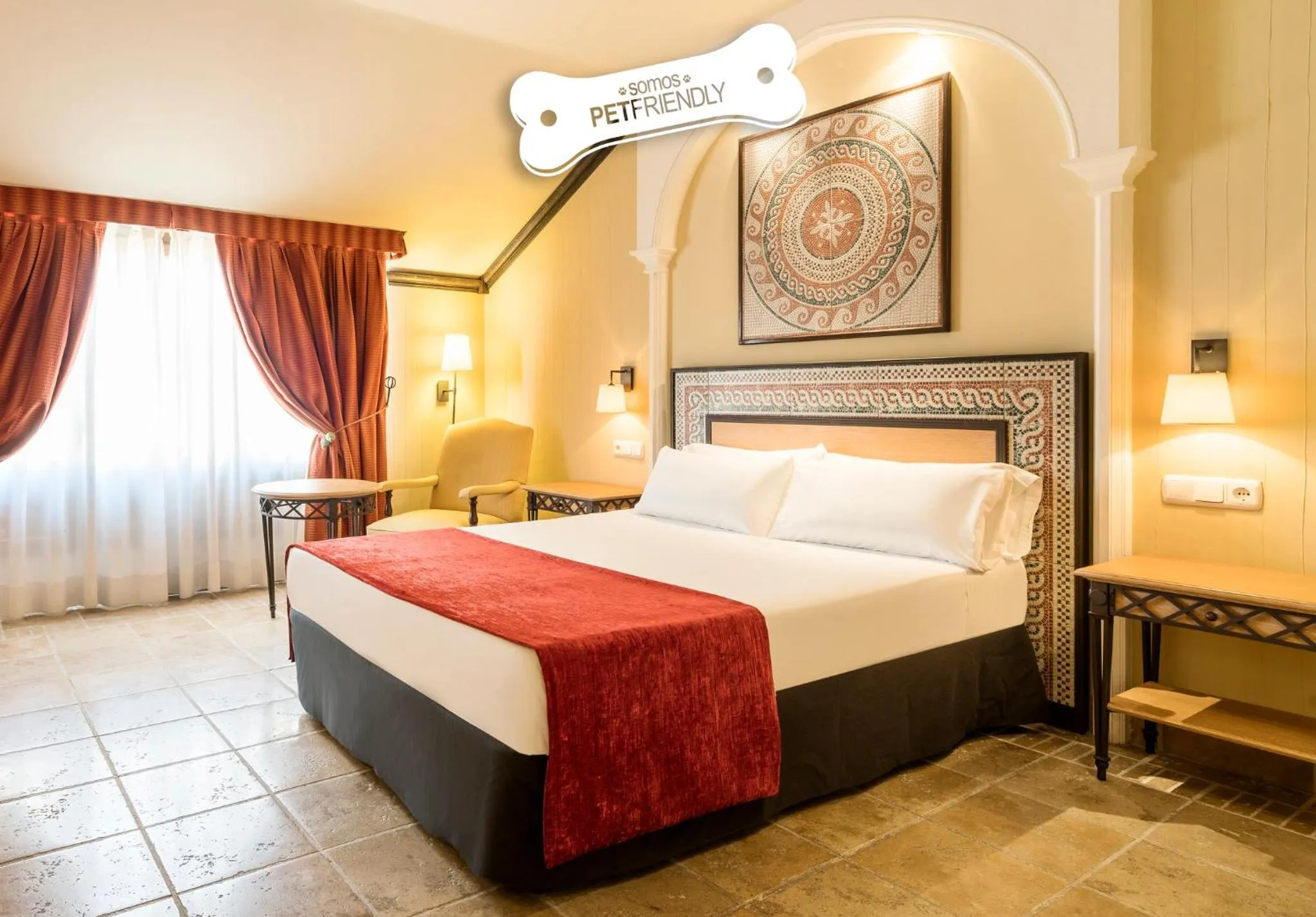 Bedroom, Bed in Hotel Ilunion Mérida Palace