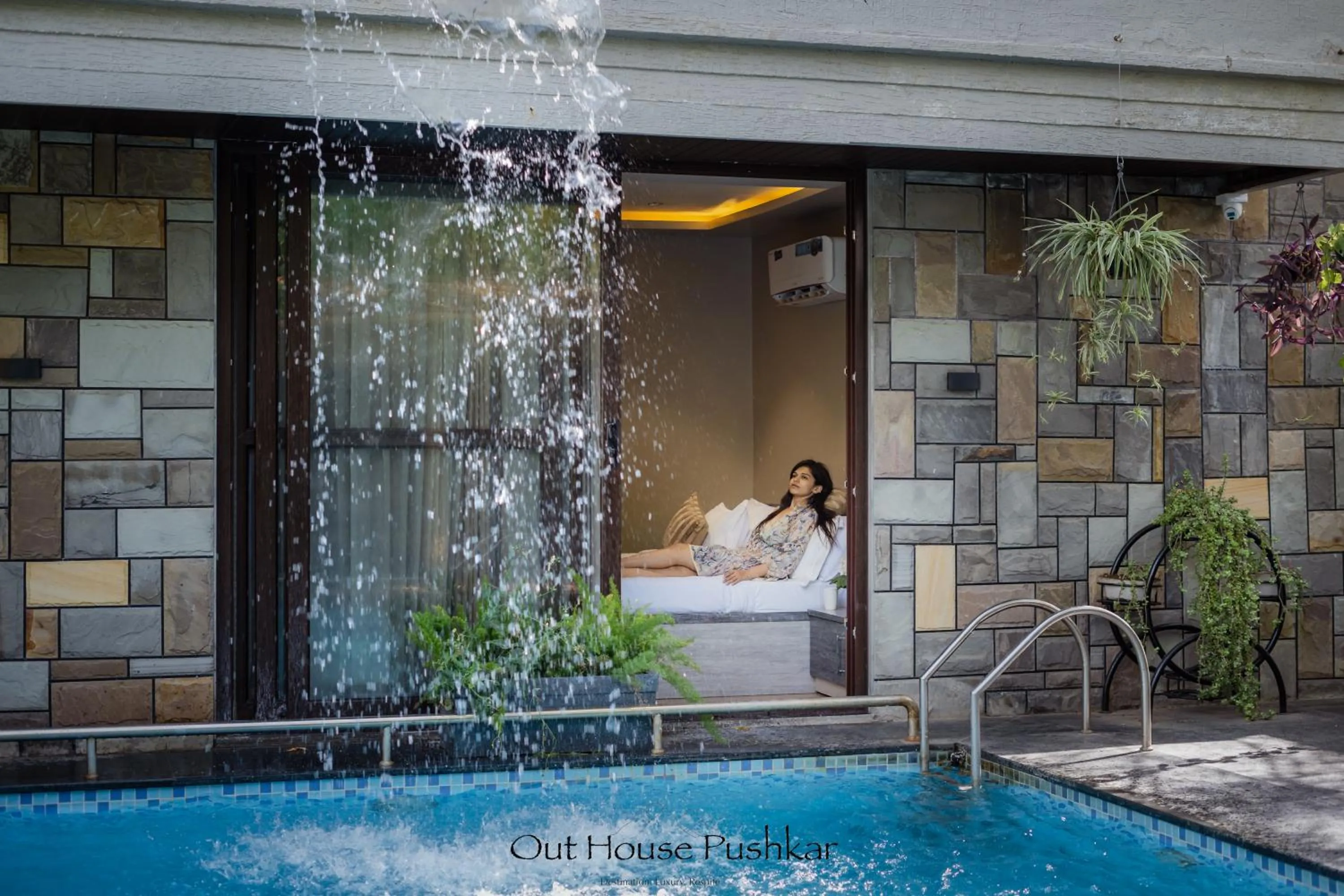 Pool view in Out House Pushkar