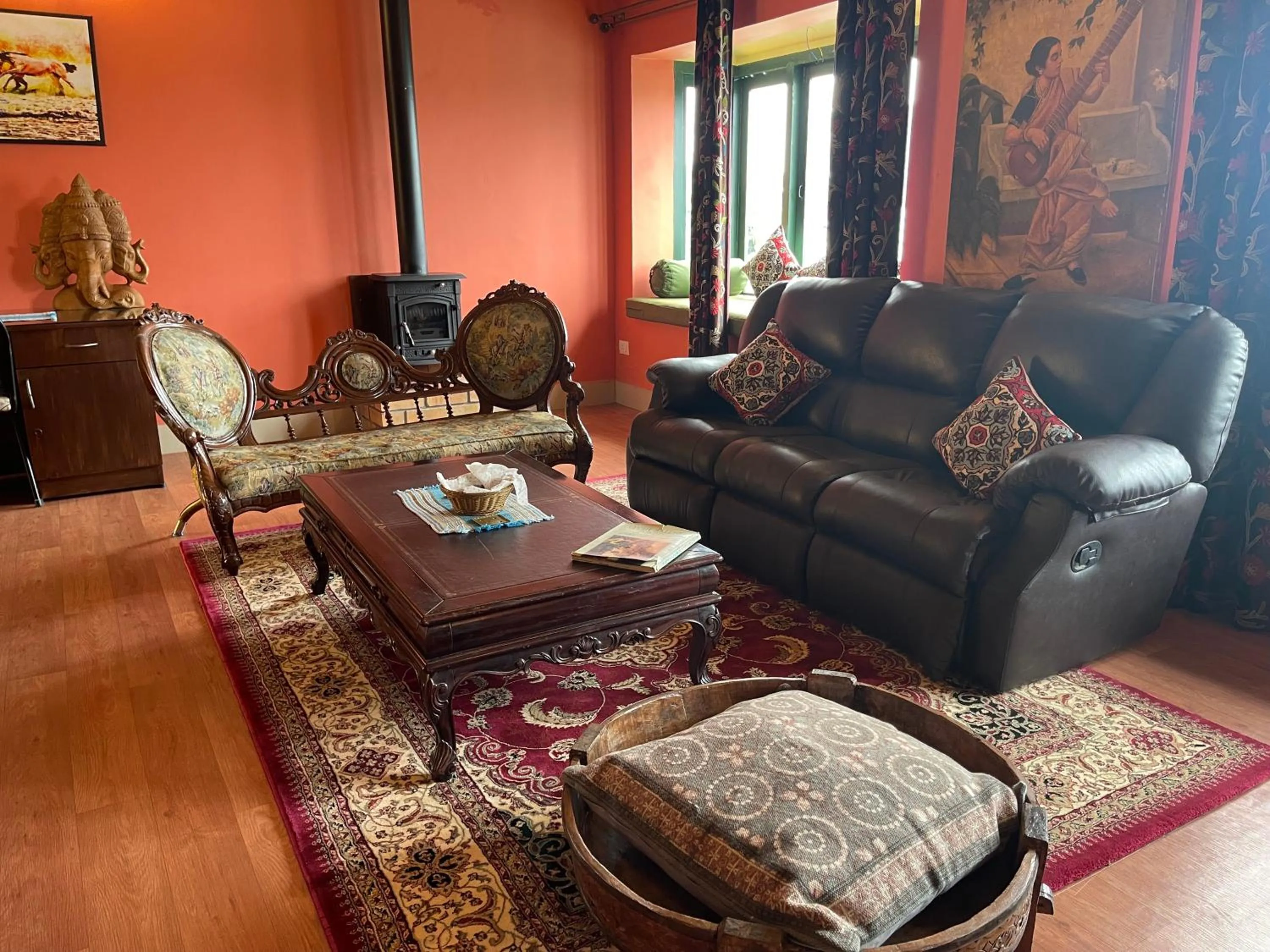 Seating area in Habba Kadal Kashmiri Heritage Hotel & Hub