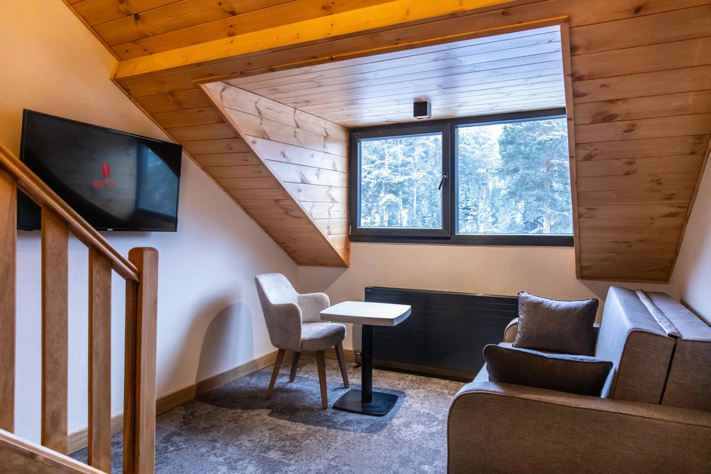 Communal lounge/ TV room in SARPİNO MOUNTAİN HOTEL