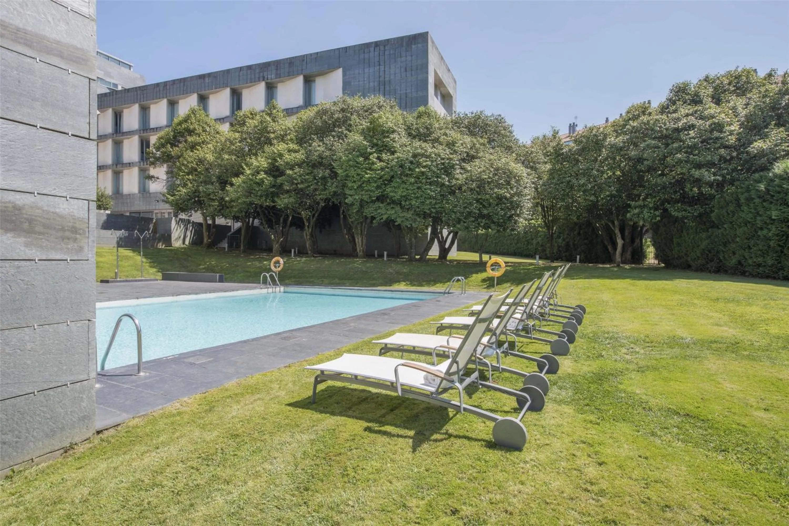 Pool view in NH Collection Santiago de Compostela