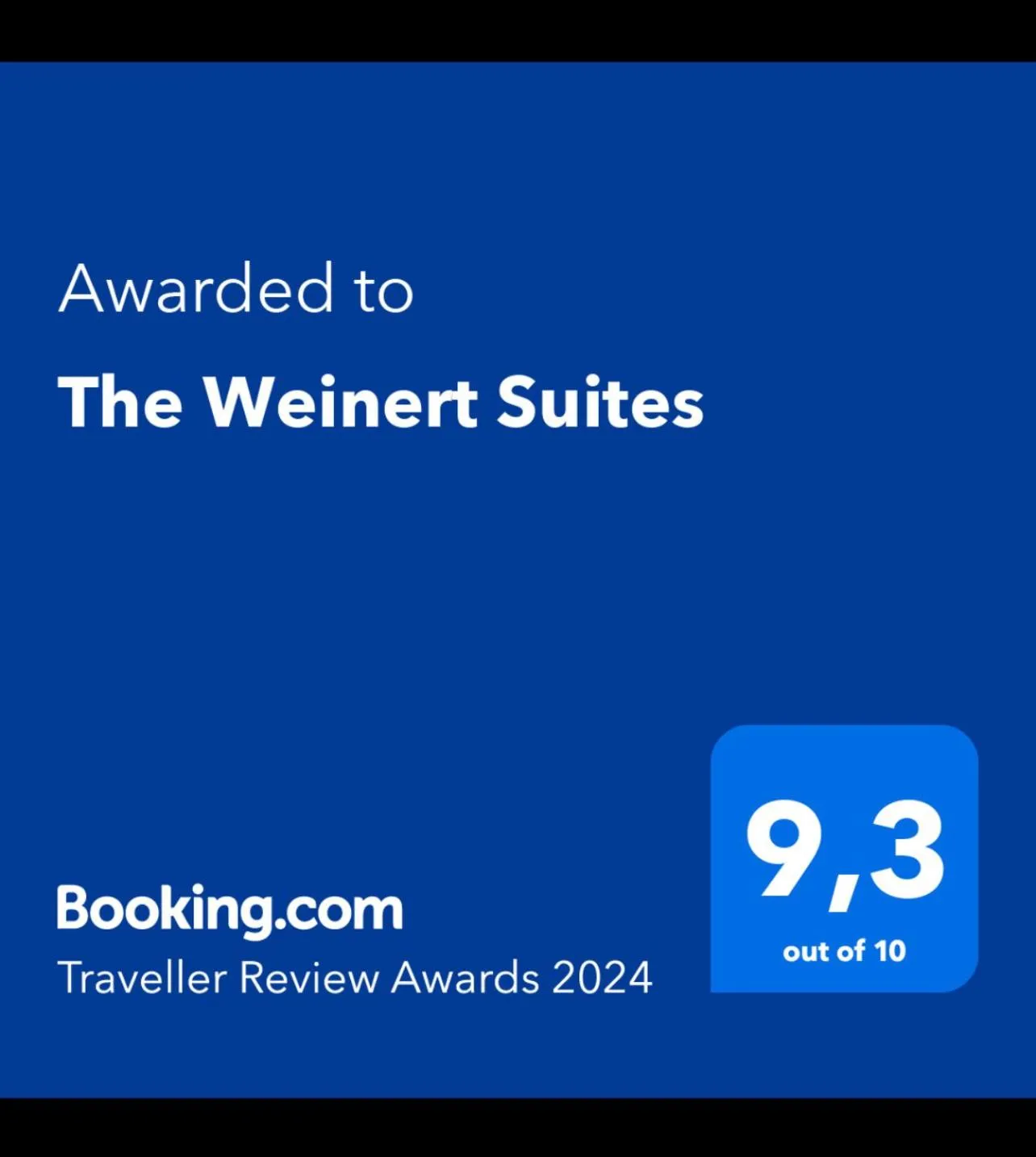 Certificate/Award in The Weinert Suites