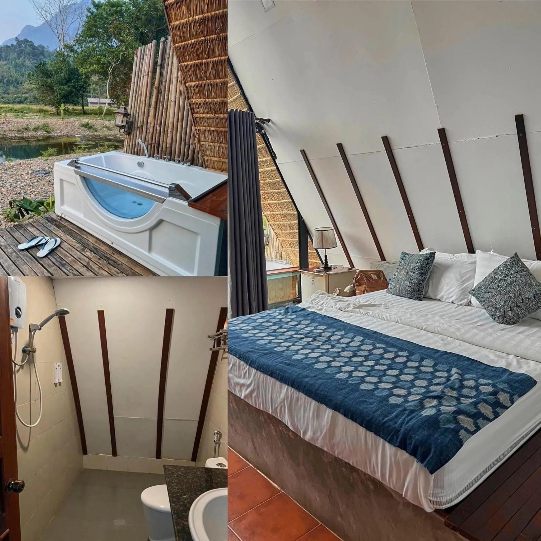 Bed in Vangvieng Angsavanh Resort