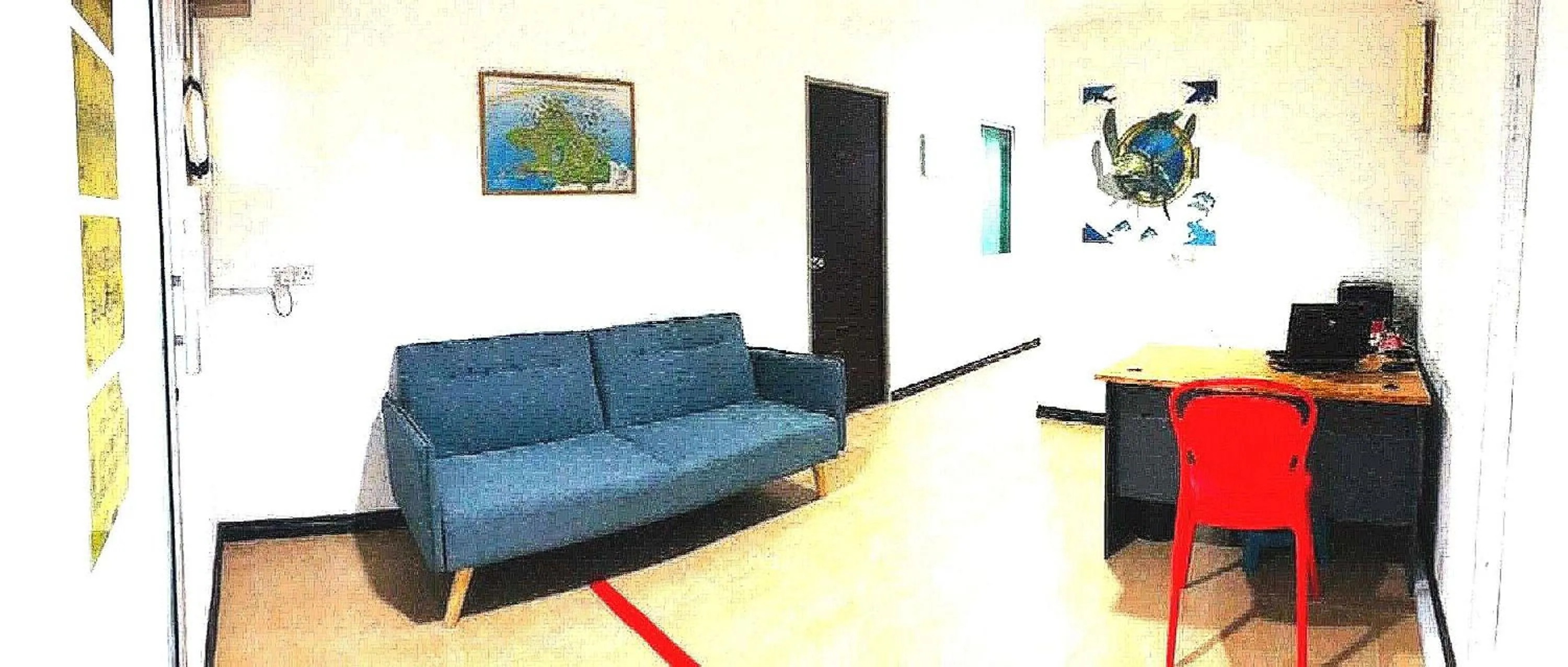 Lobby or reception, Seating Area in OYO HOME 90667 Chen Room Bs