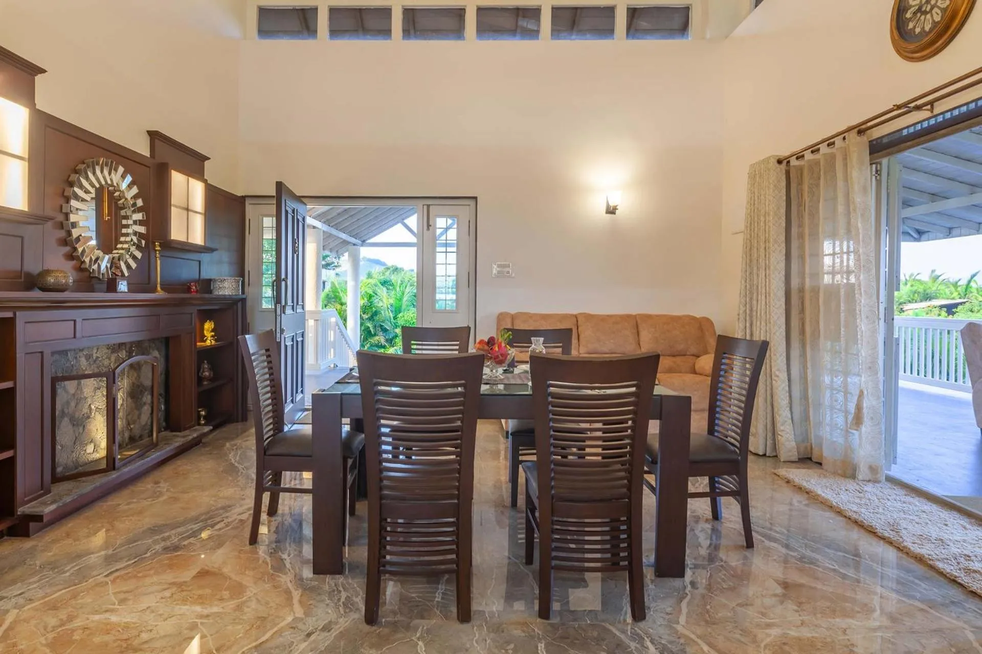 Dining area in StayVista's Lake La Vie - Tranquil Lake-View Villa Amidst Farmland with Pool and Poolside Gazebo - Proximity to Sula