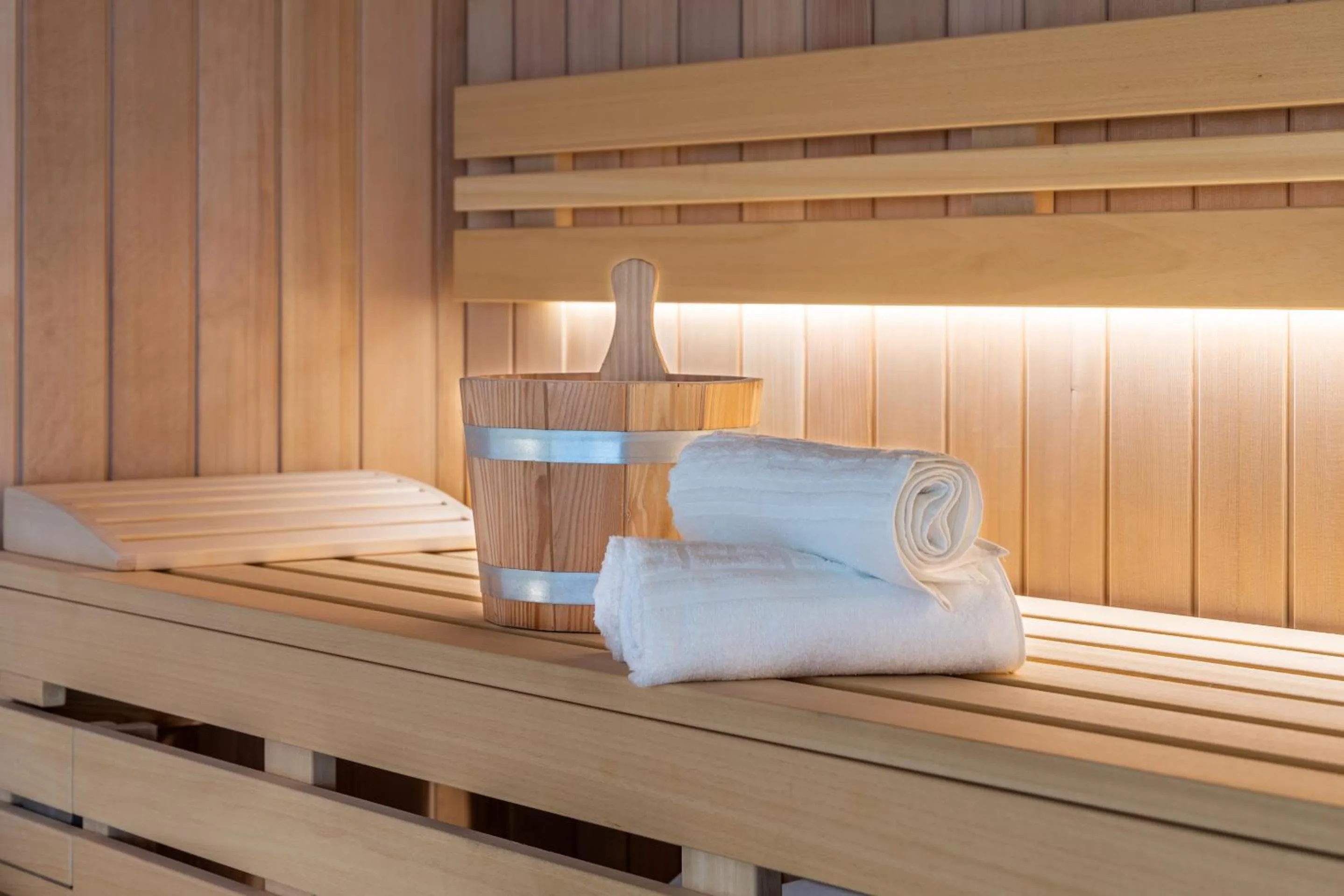 Sauna, Bed in Hotel Samos