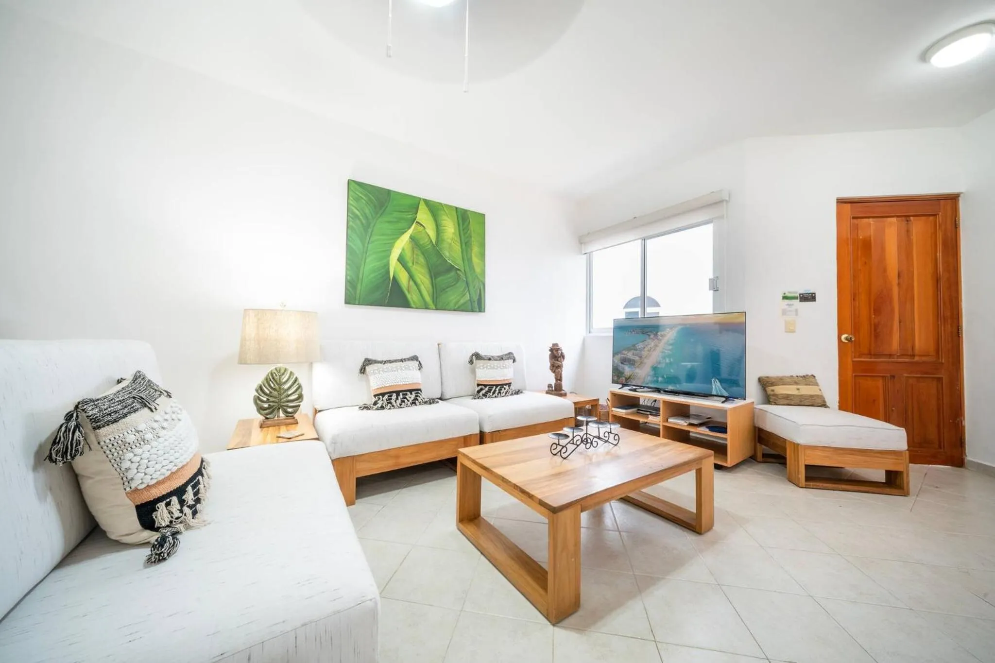 Communal lounge/ TV room, Bed in 3 BR Condo with Pool - Playacar Phase II - At Quintas Pakal Complex 21