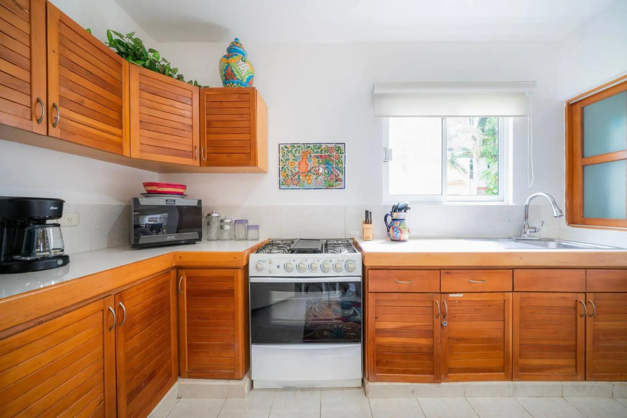 Kitchen or kitchenette in 3 BR Condo with Pool - Playacar Phase II - At Quintas Pakal Complex 21