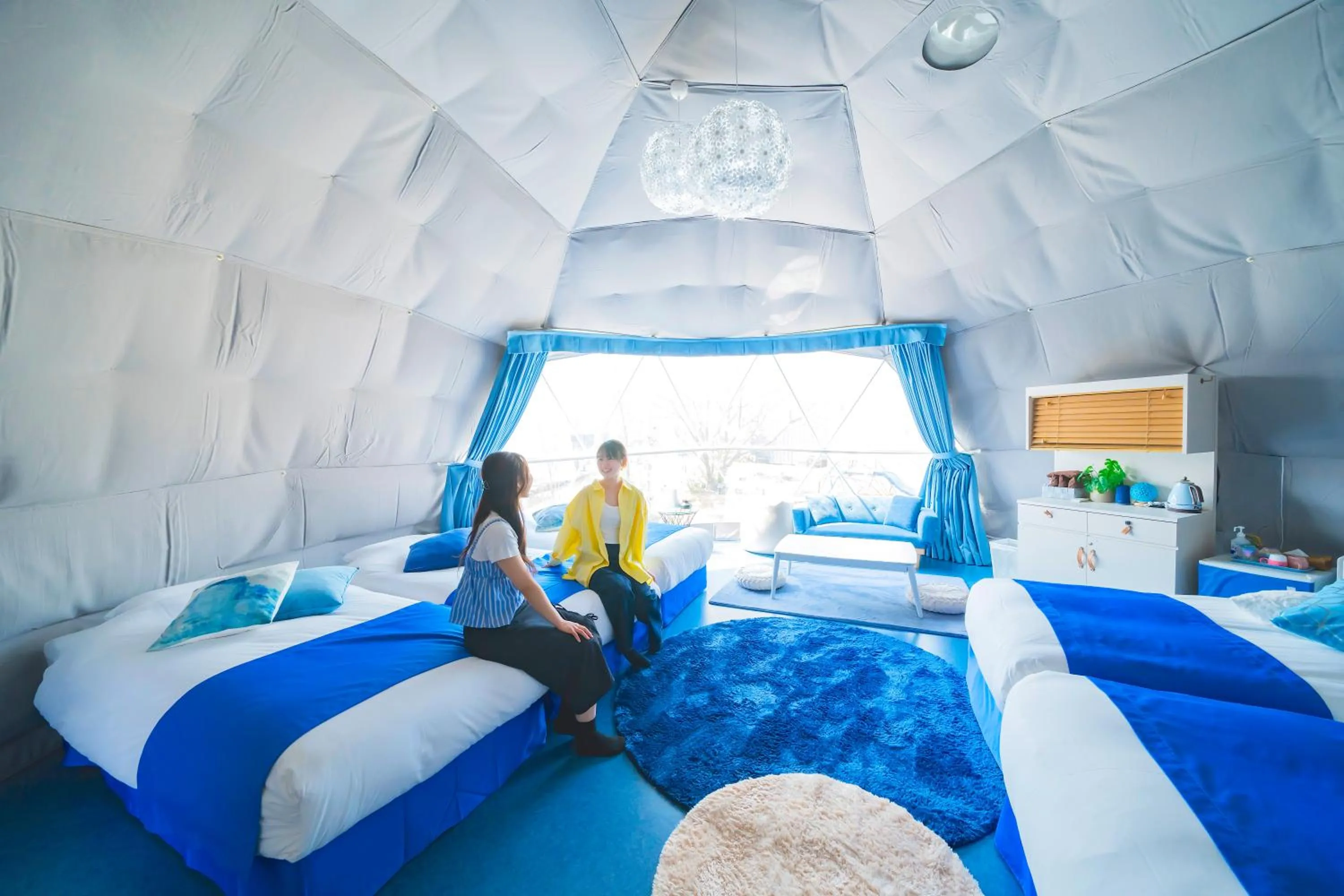 Photo of the whole room, Bed in GLAMPREMIER Setouchi