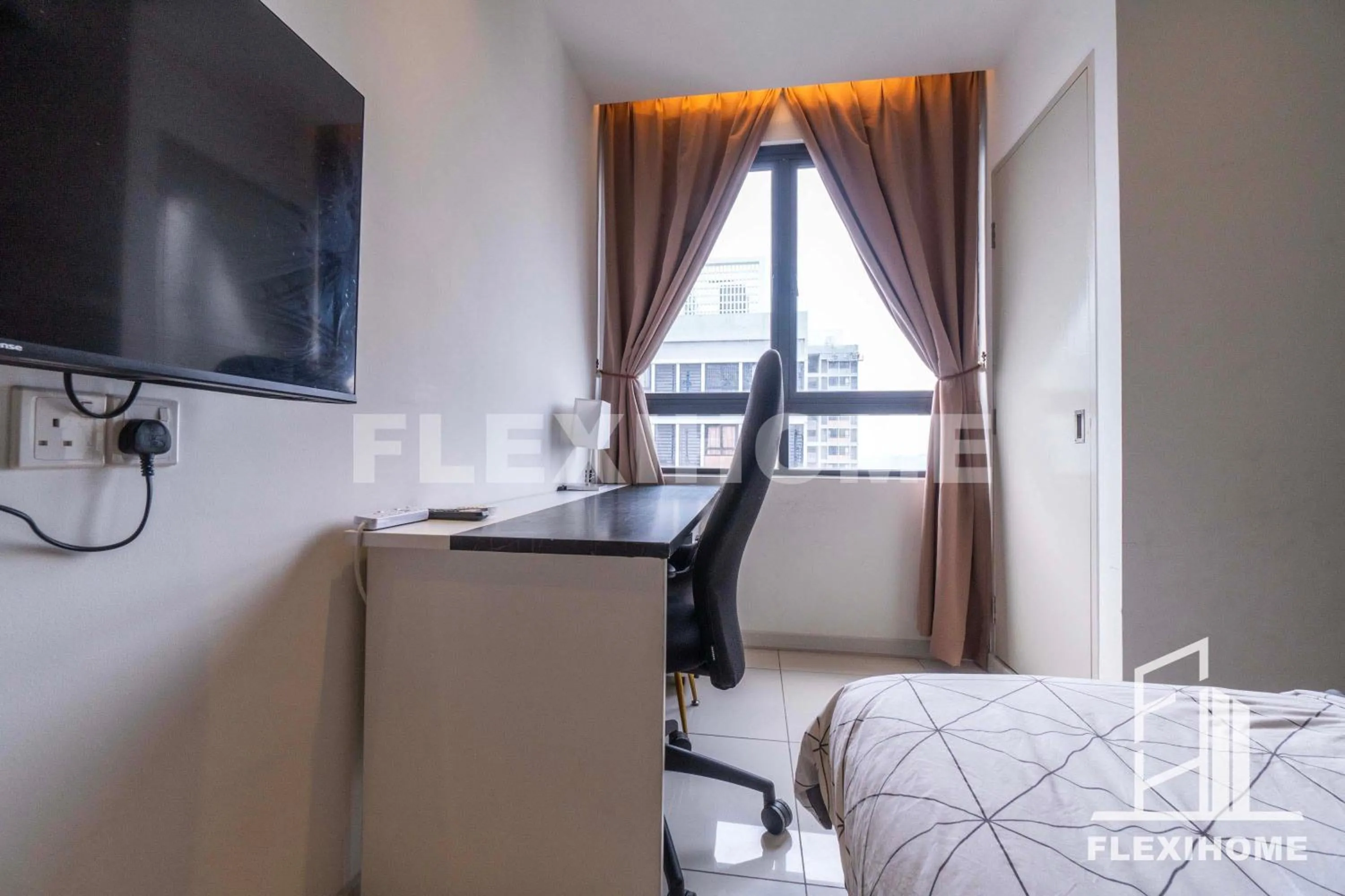 Seating area, Bed in KLIA, KLIA2, Horizon Suites Sepang, Designed Studio, by Flexihome-MY