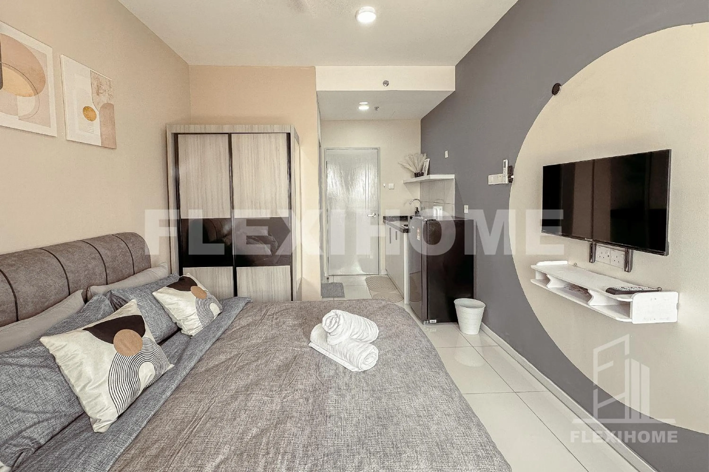 Bed in KLIA, KLIA2, Horizon Suites Sepang, Designed Studio, by Flexihome-MY