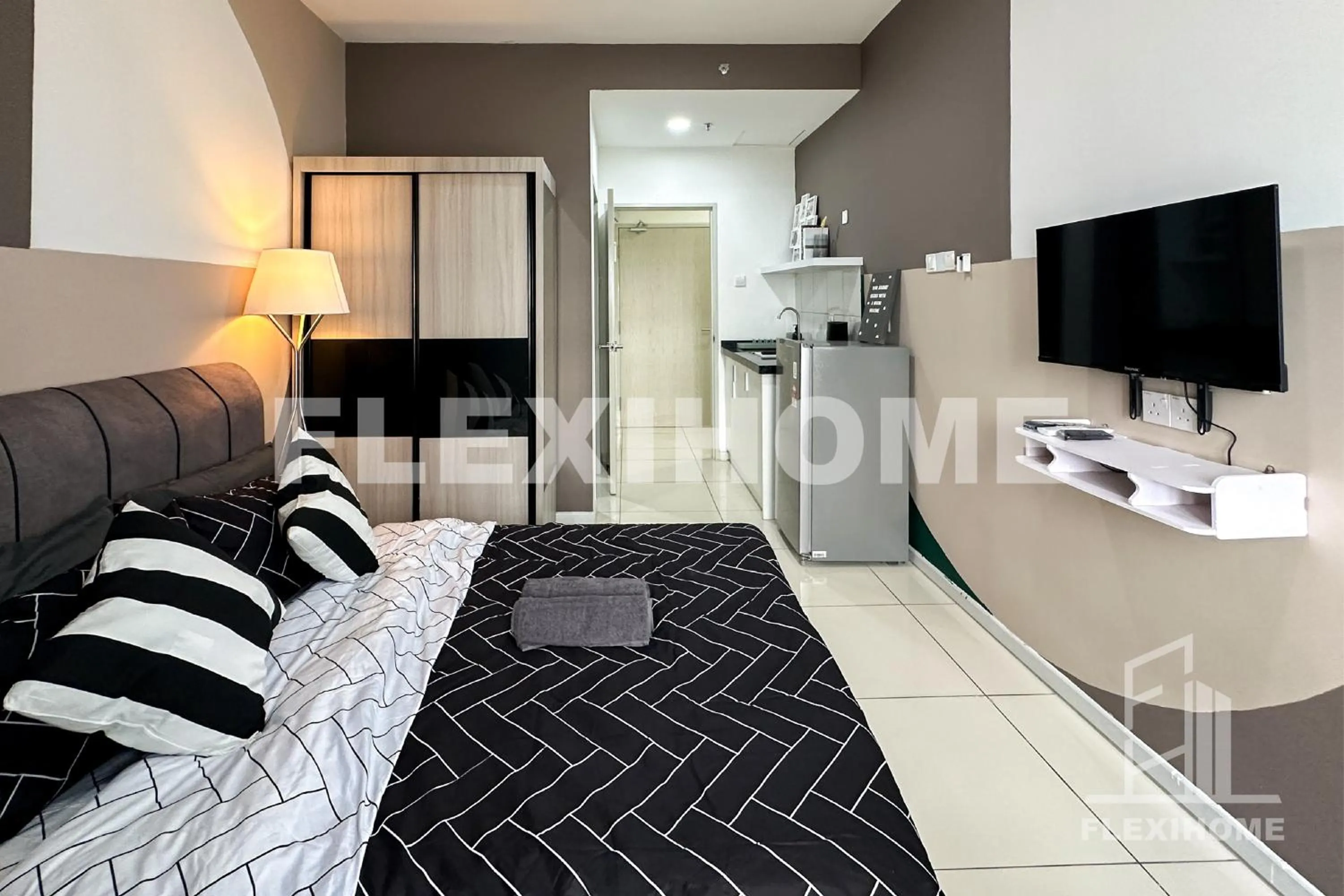 Bed in KLIA, KLIA2, Horizon Suites Sepang, Designed Studio, by Flexihome-MY