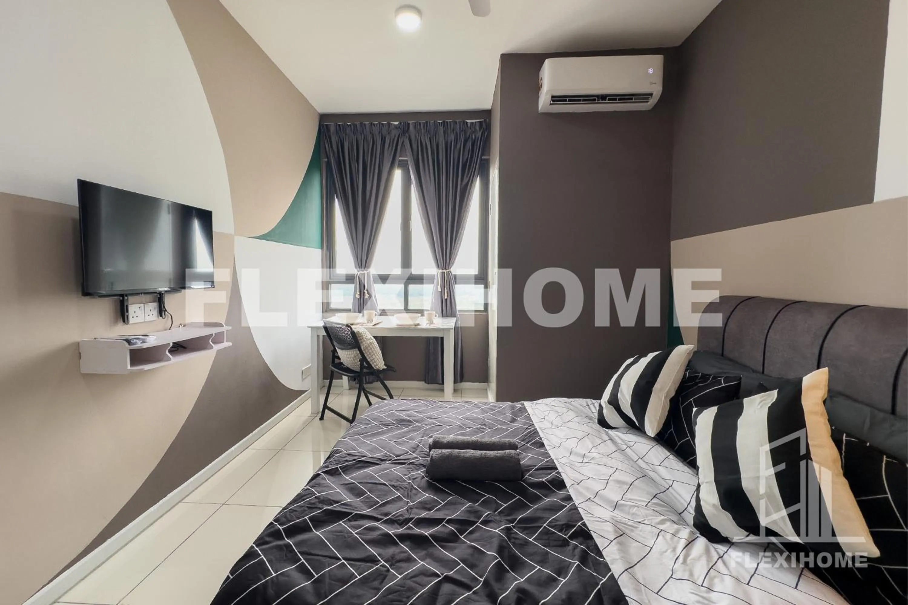 Bed in KLIA, KLIA2, Horizon Suites Sepang, Designed Studio, by Flexihome-MY