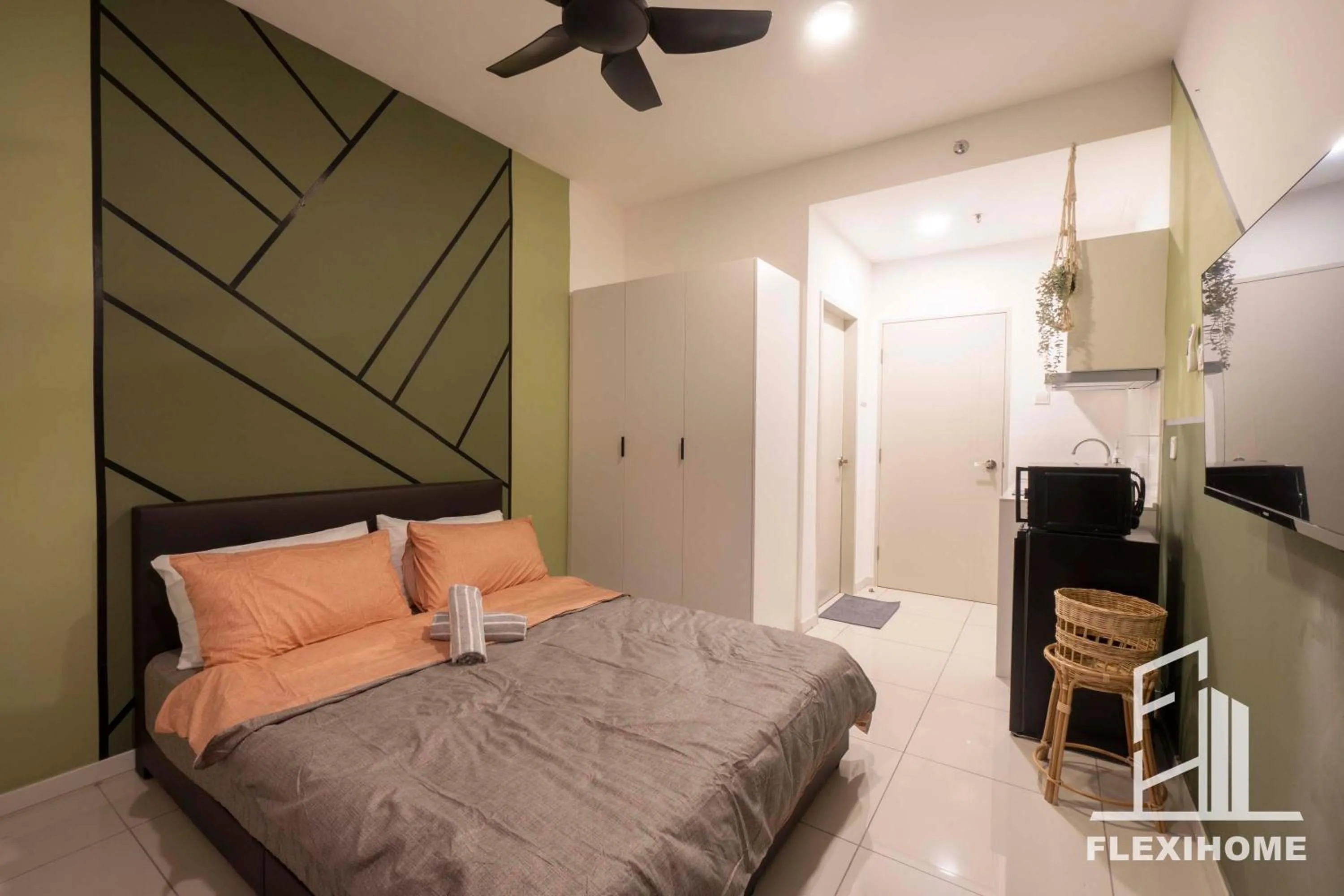 Bed in KLIA, KLIA2, Horizon Suites Sepang, Designed Studio, by Flexihome-MY