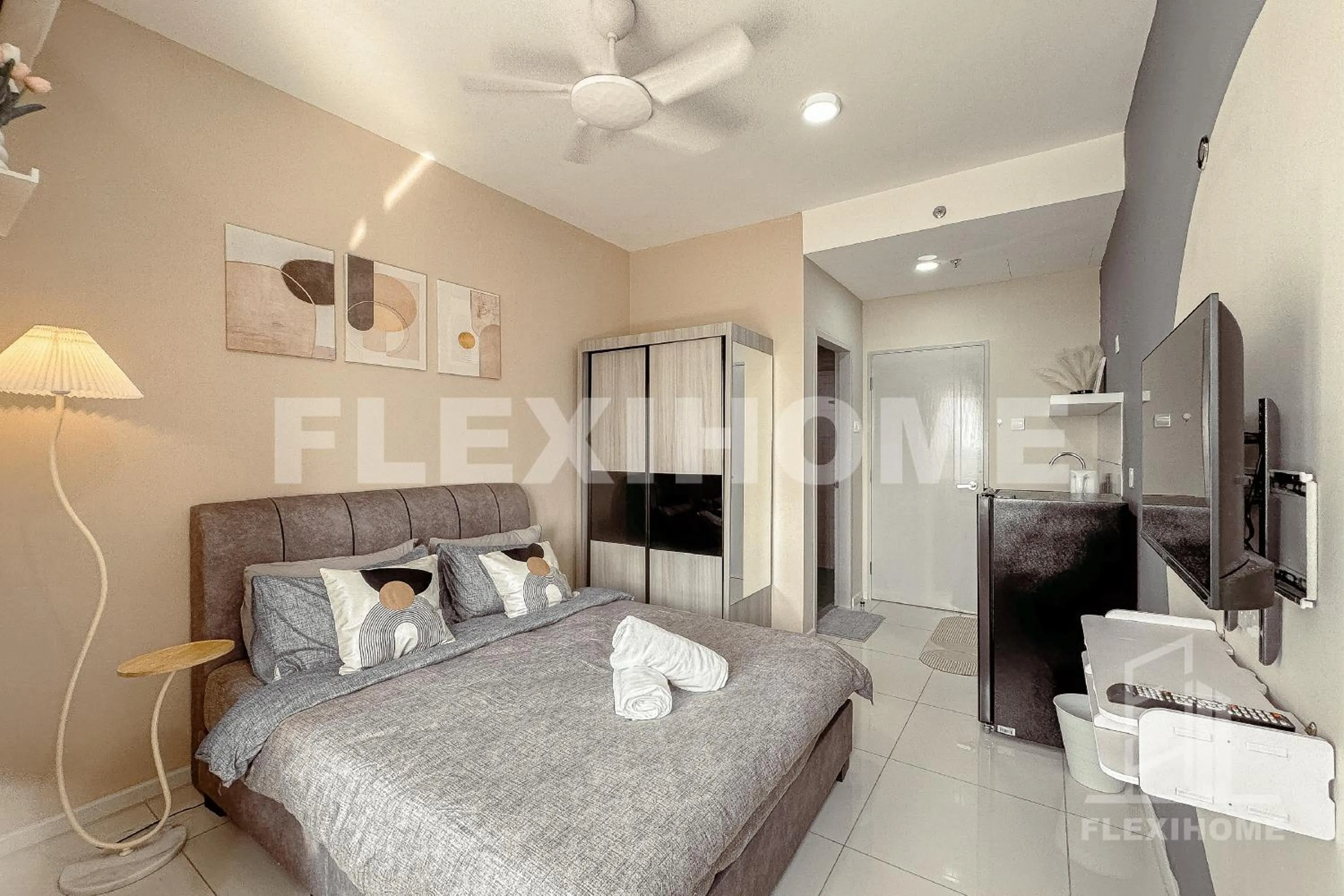 Bed in KLIA, KLIA2, Horizon Suites Sepang, Designed Studio, by Flexihome-MY