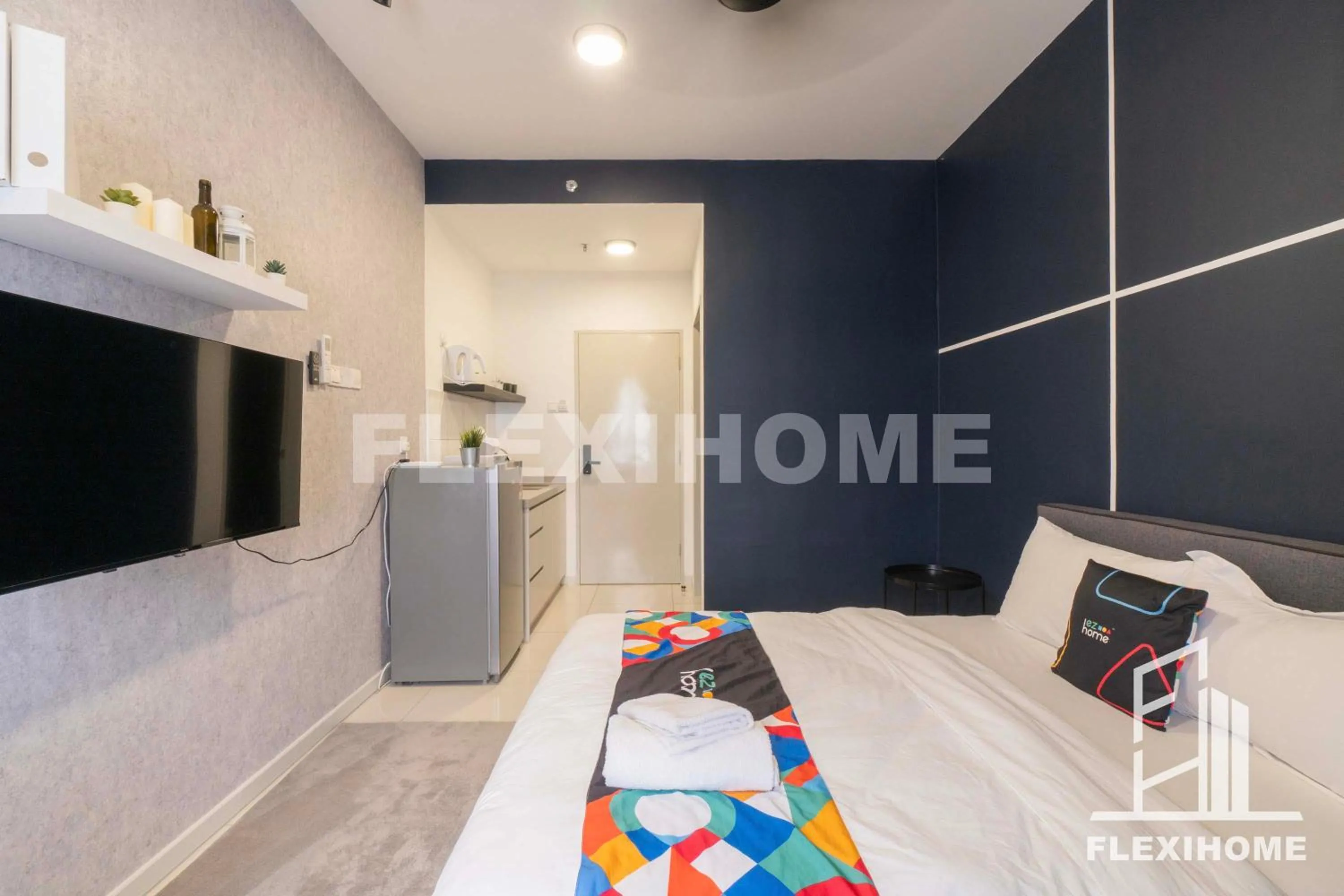 Bed in KLIA, KLIA2, Horizon Suites Sepang, Designed Studio, by Flexihome-MY