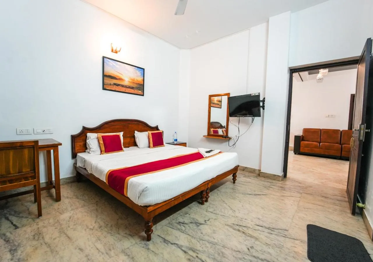 Bed in Pop Tavern Private Pool Villa Kovalam by VOYE HOMES