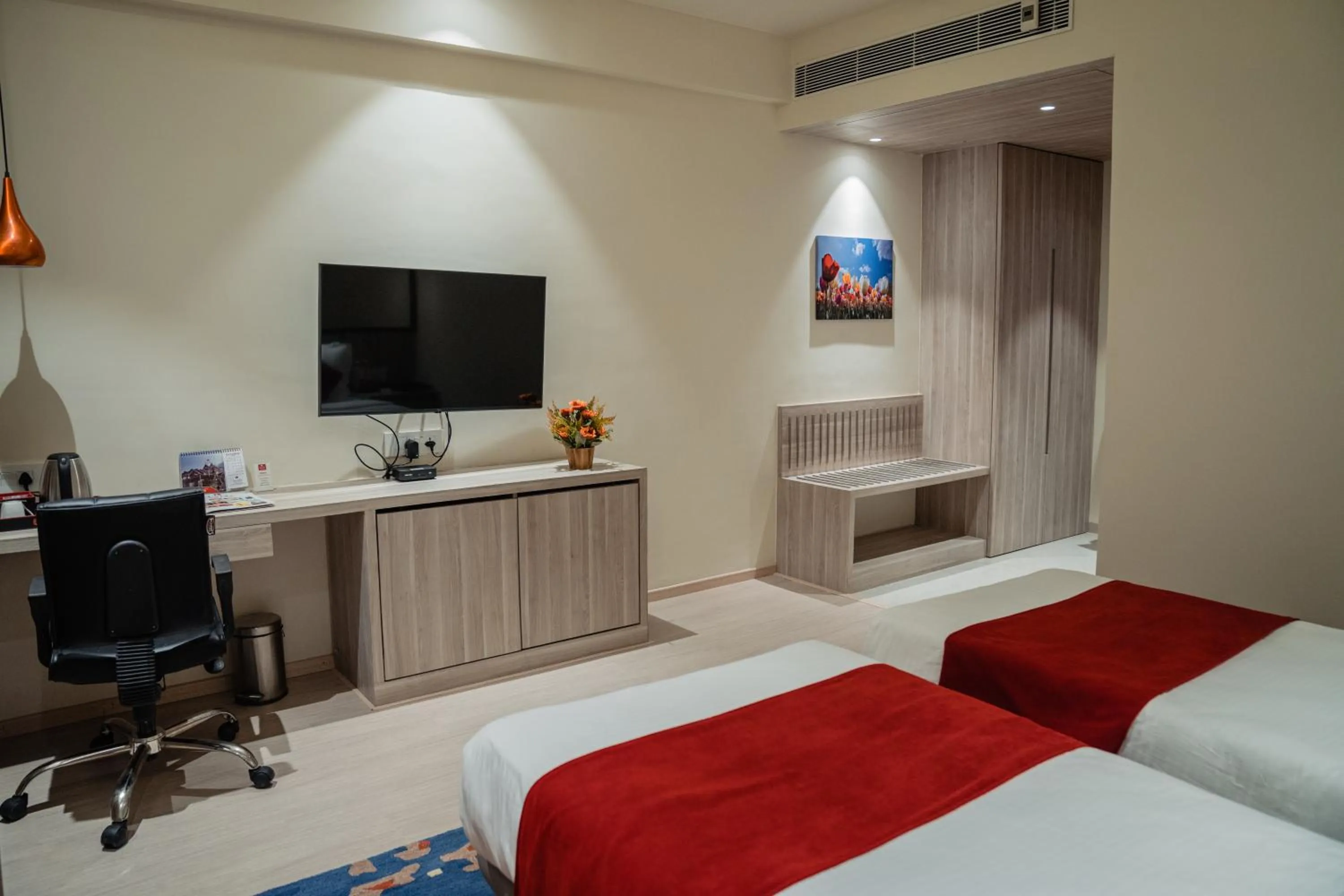 Bedroom, Bed in Lords Inn Rajkot