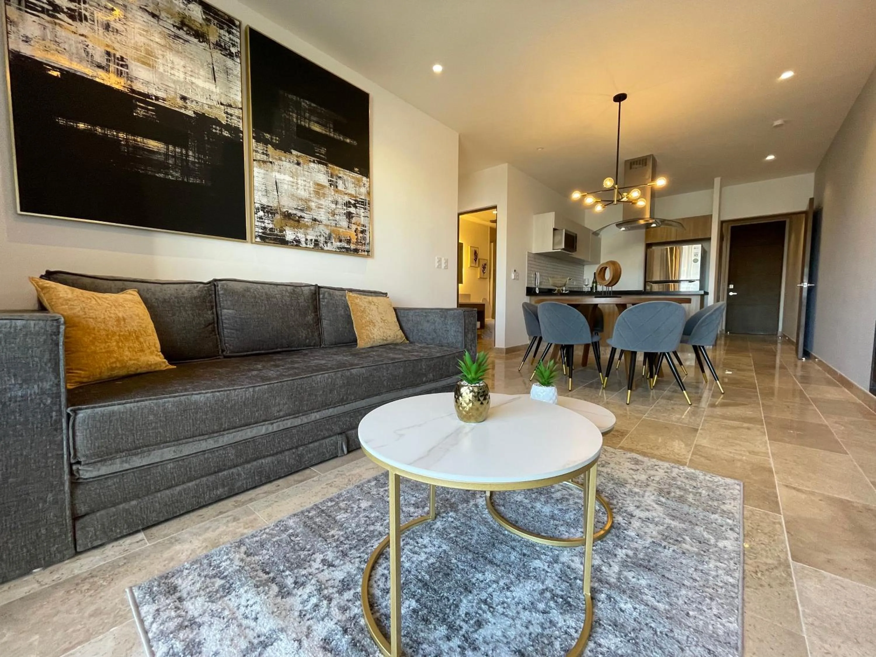 Living room in New & Equipped Apartment Steps From The Beach With Pool Jacuzzi By Yeah