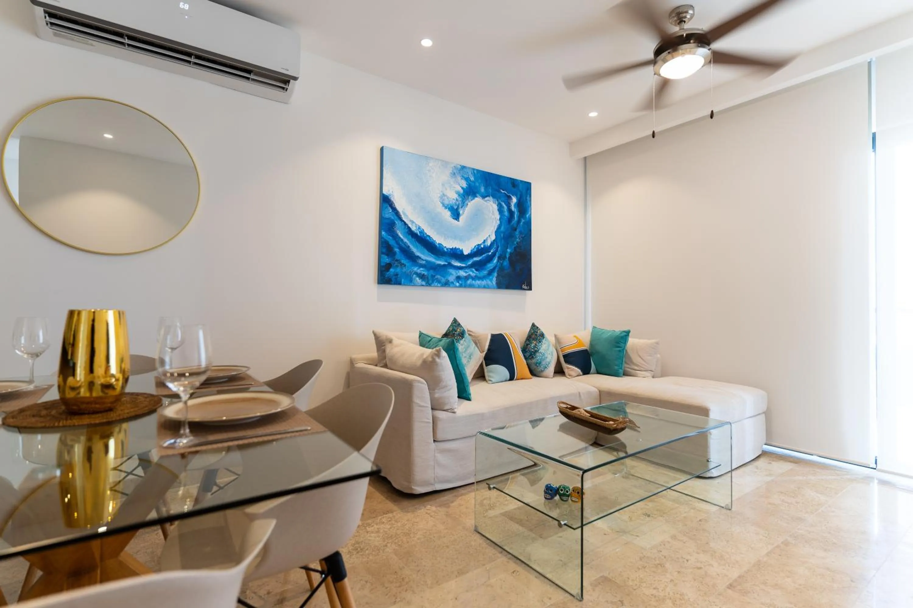 Living room in New & Equipped Apartment Steps From The Beach With Pool Jacuzzi By Yeah