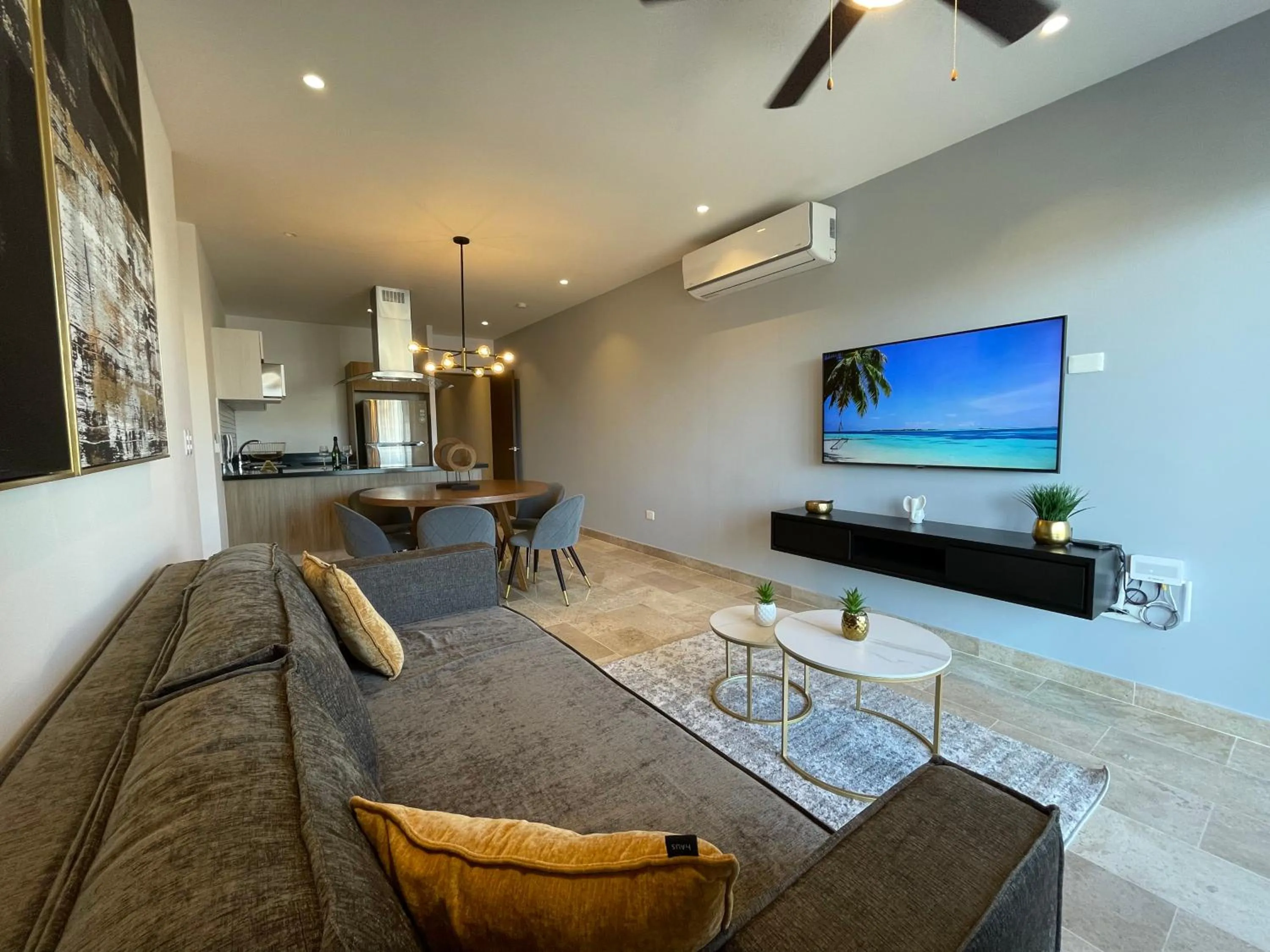 TV and multimedia in New & Equipped Apartment Steps From The Beach With Pool Jacuzzi By Yeah