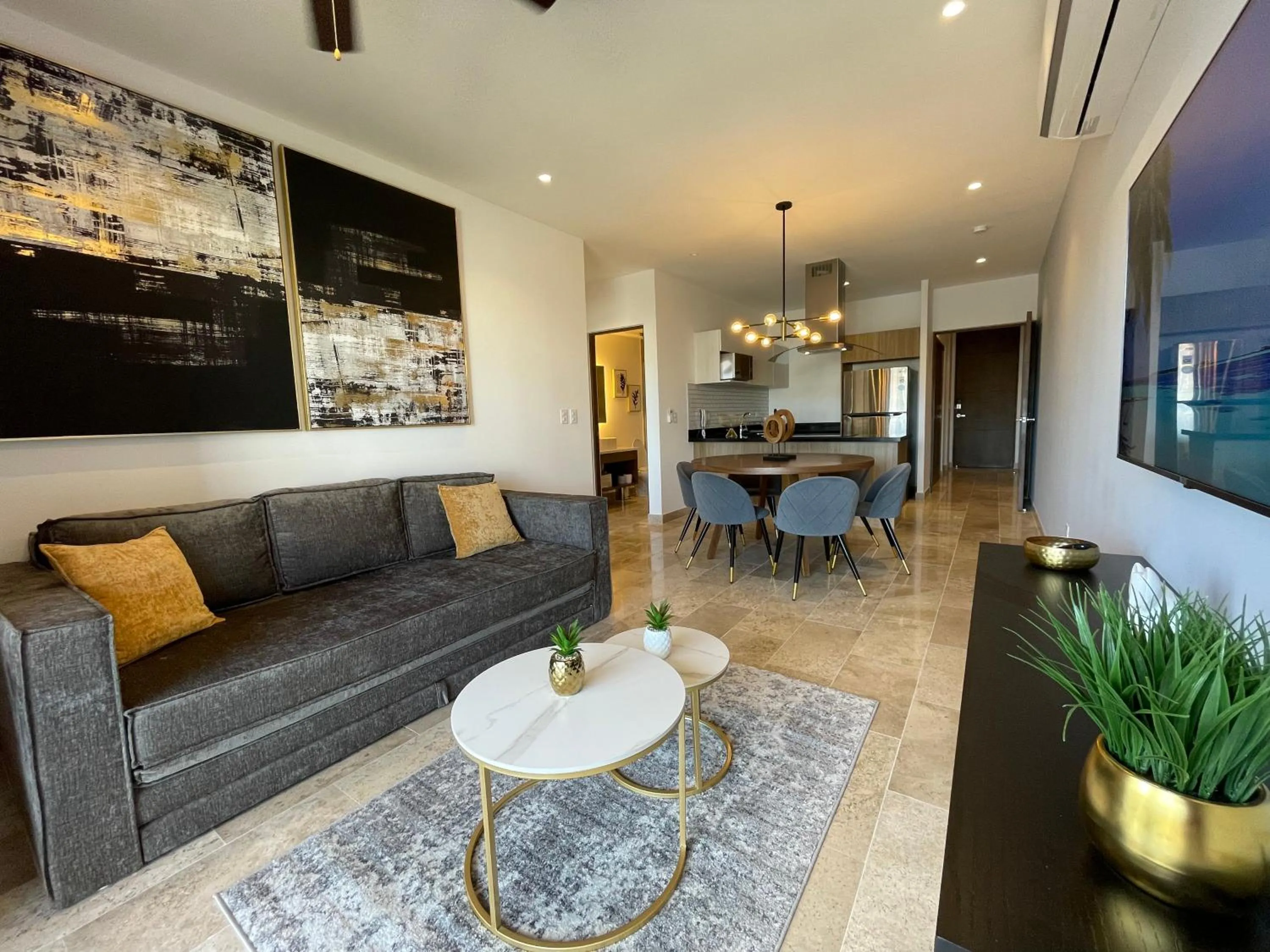 TV and multimedia in New & Equipped Apartment Steps From The Beach With Pool Jacuzzi By Yeah