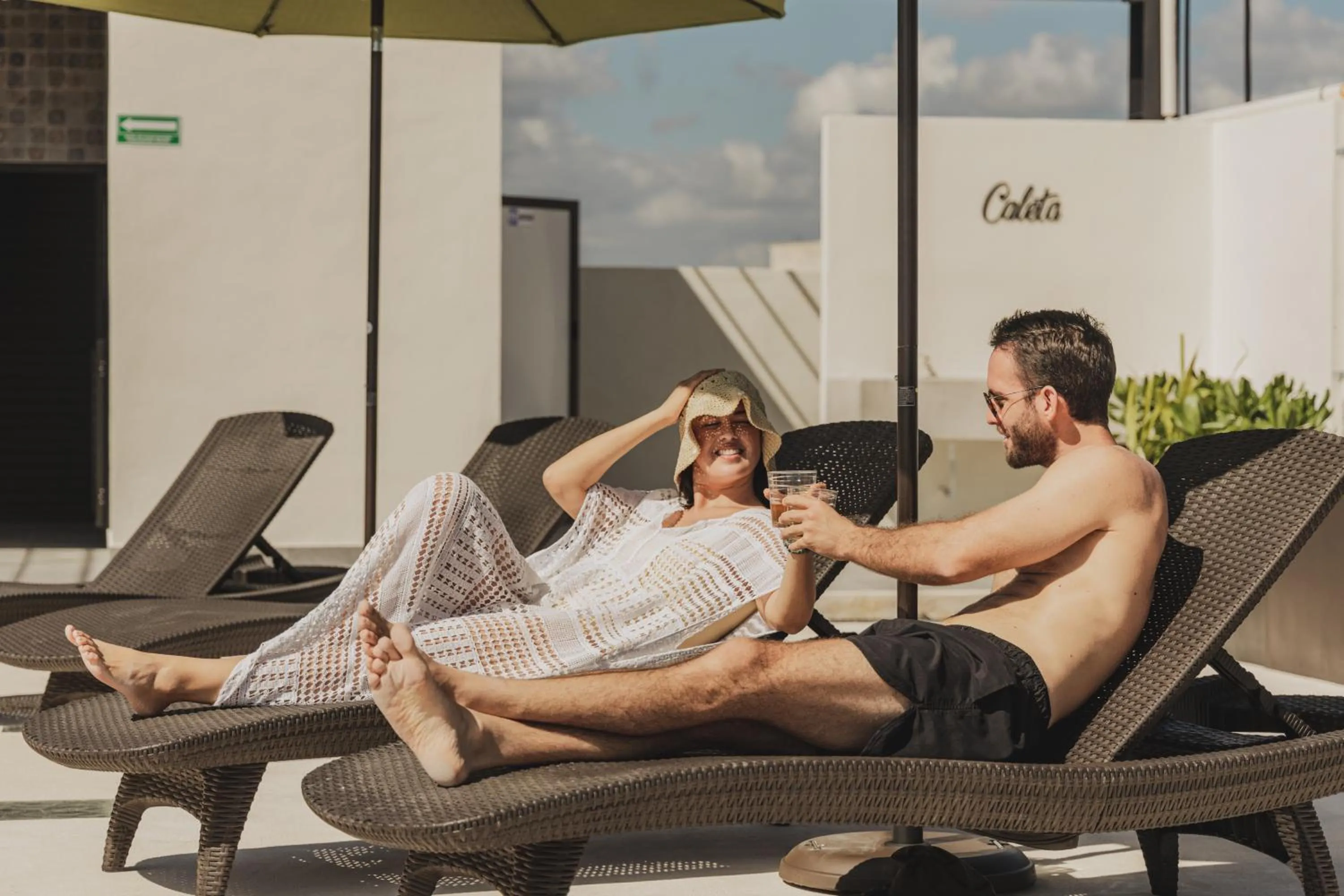 Patio in Caleta Hostel Rooftop & Pool