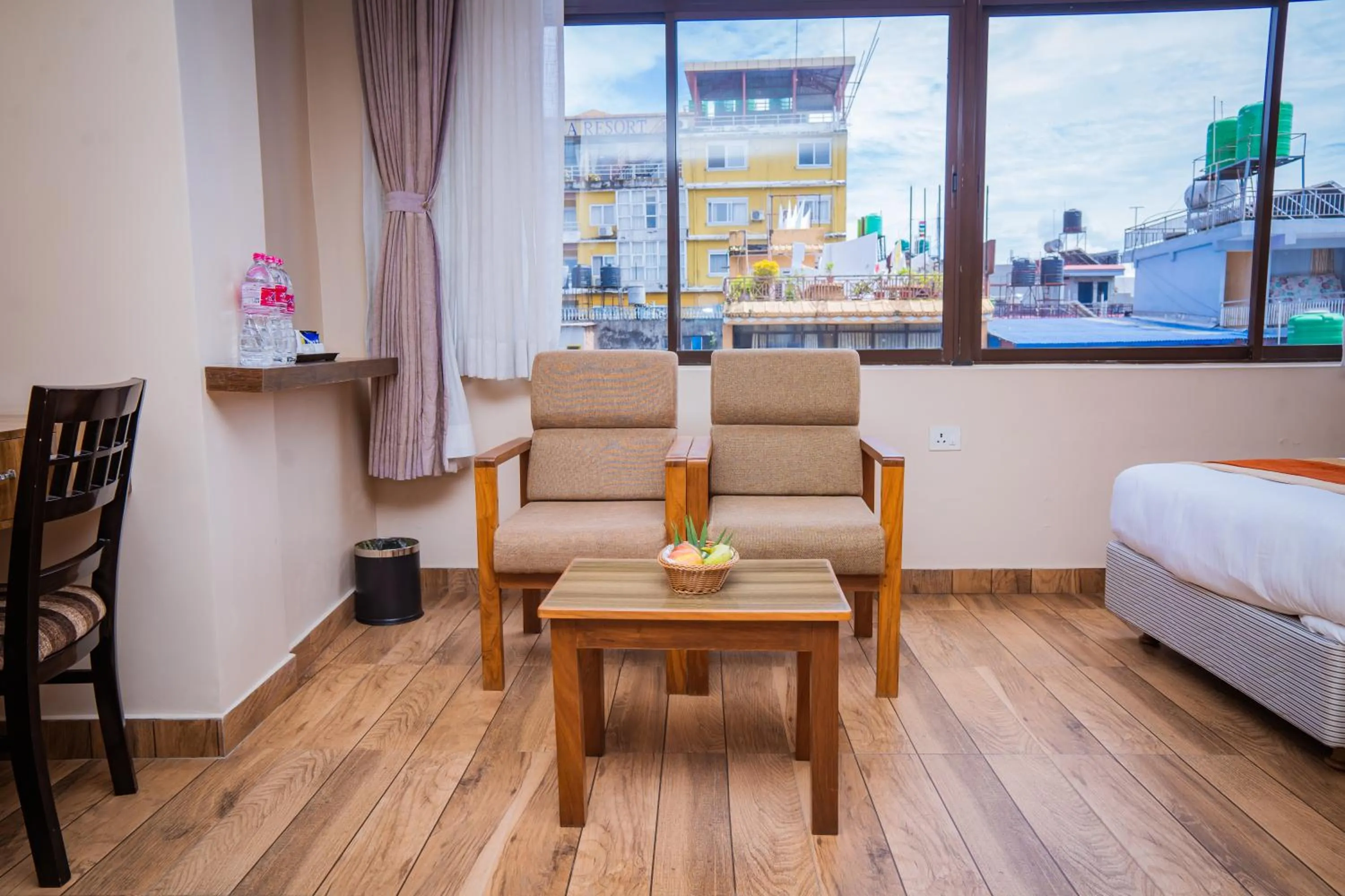 Seating area in Hotel Fewa Camp