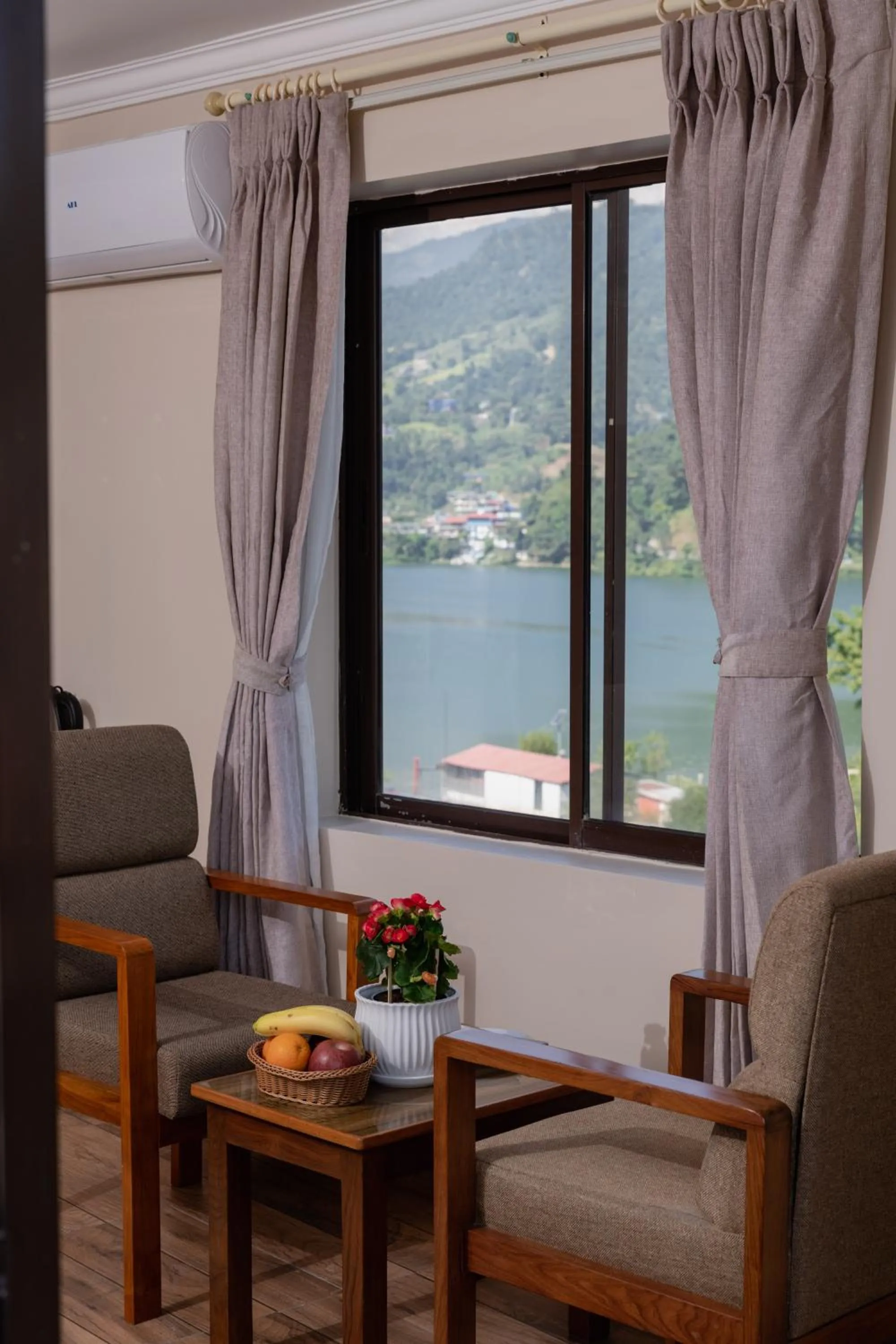 Seating area in Hotel Fewa Camp