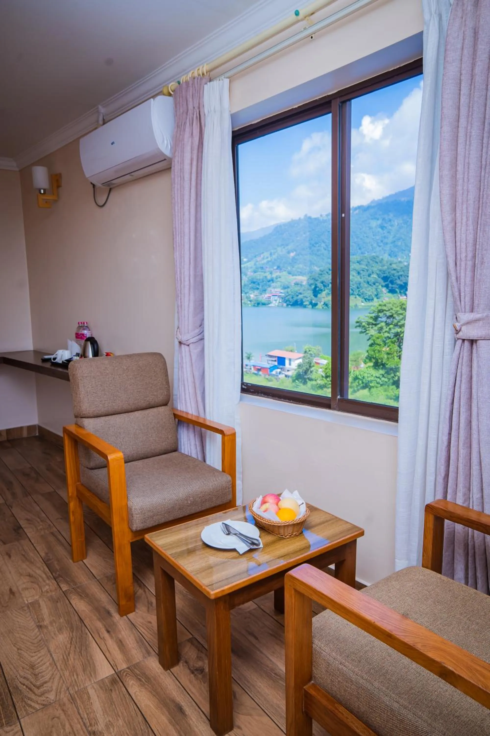 Seating area in Hotel Fewa Camp