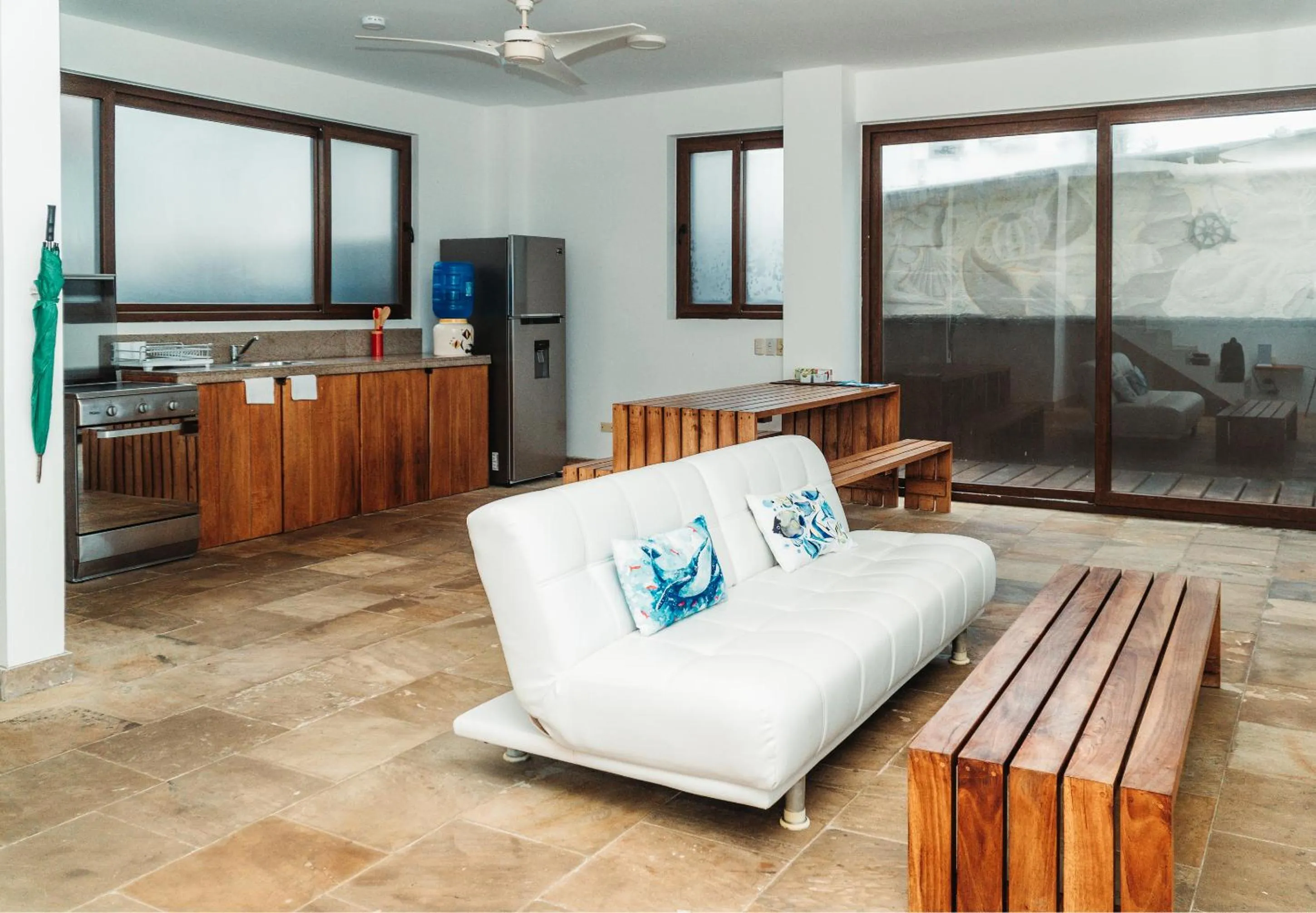 Bed in Mi Playa Galapagos Beachfront Apartments