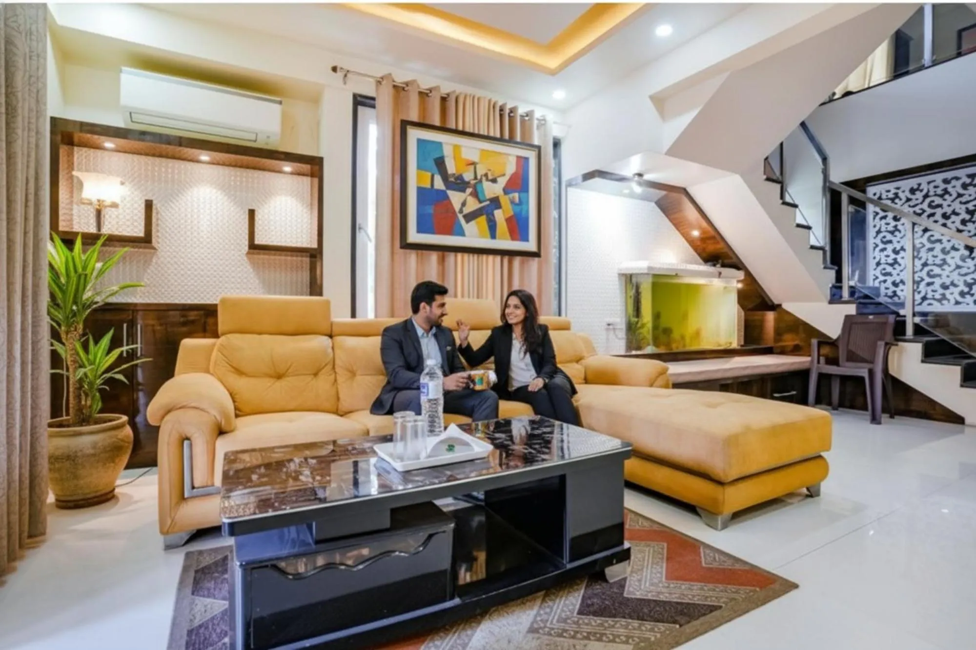 Seating area in Via Rudra Residency