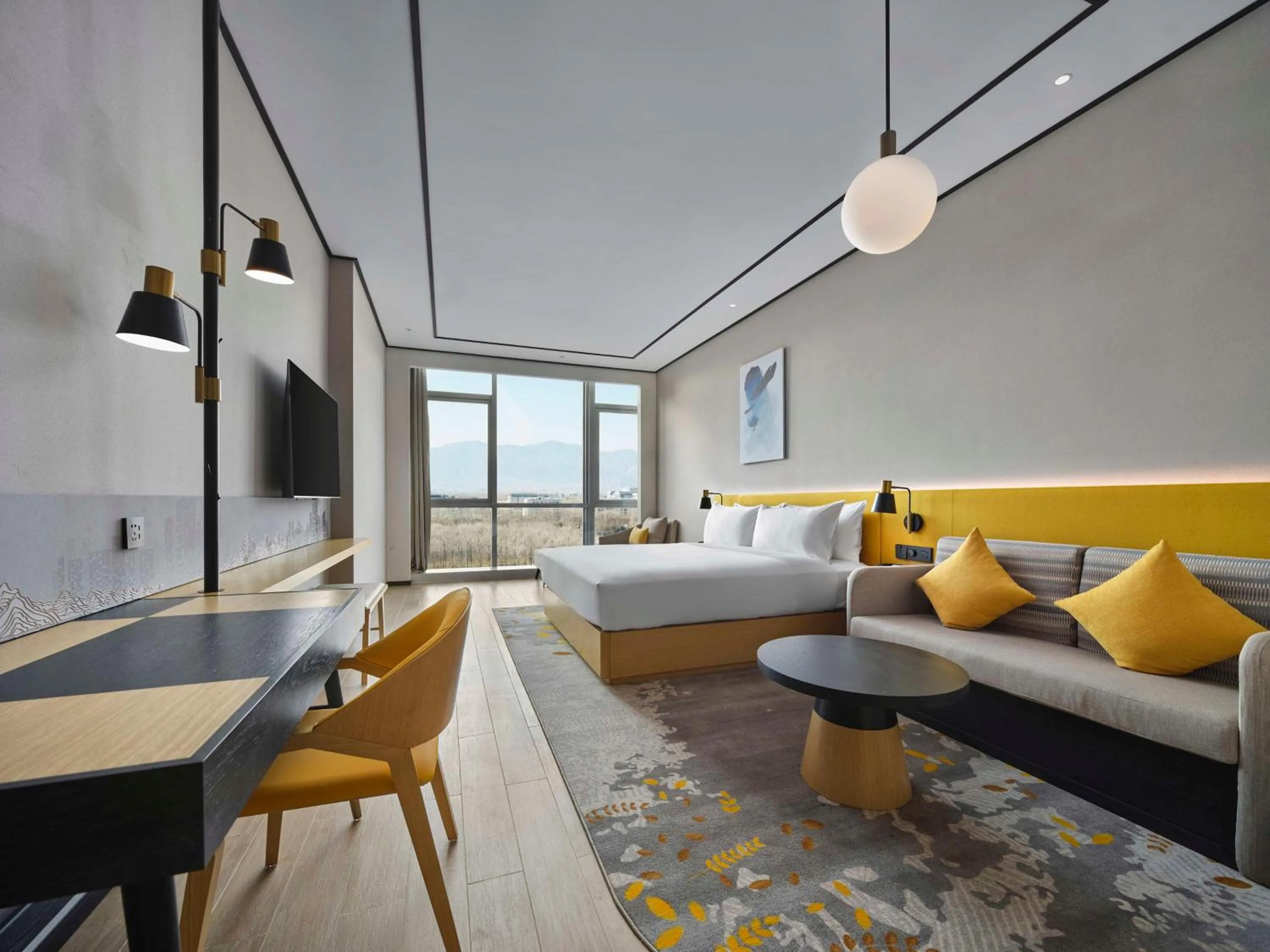 Bedroom, Bed in Hilton Garden Inn Beijing Haidian Daoxiang Lake