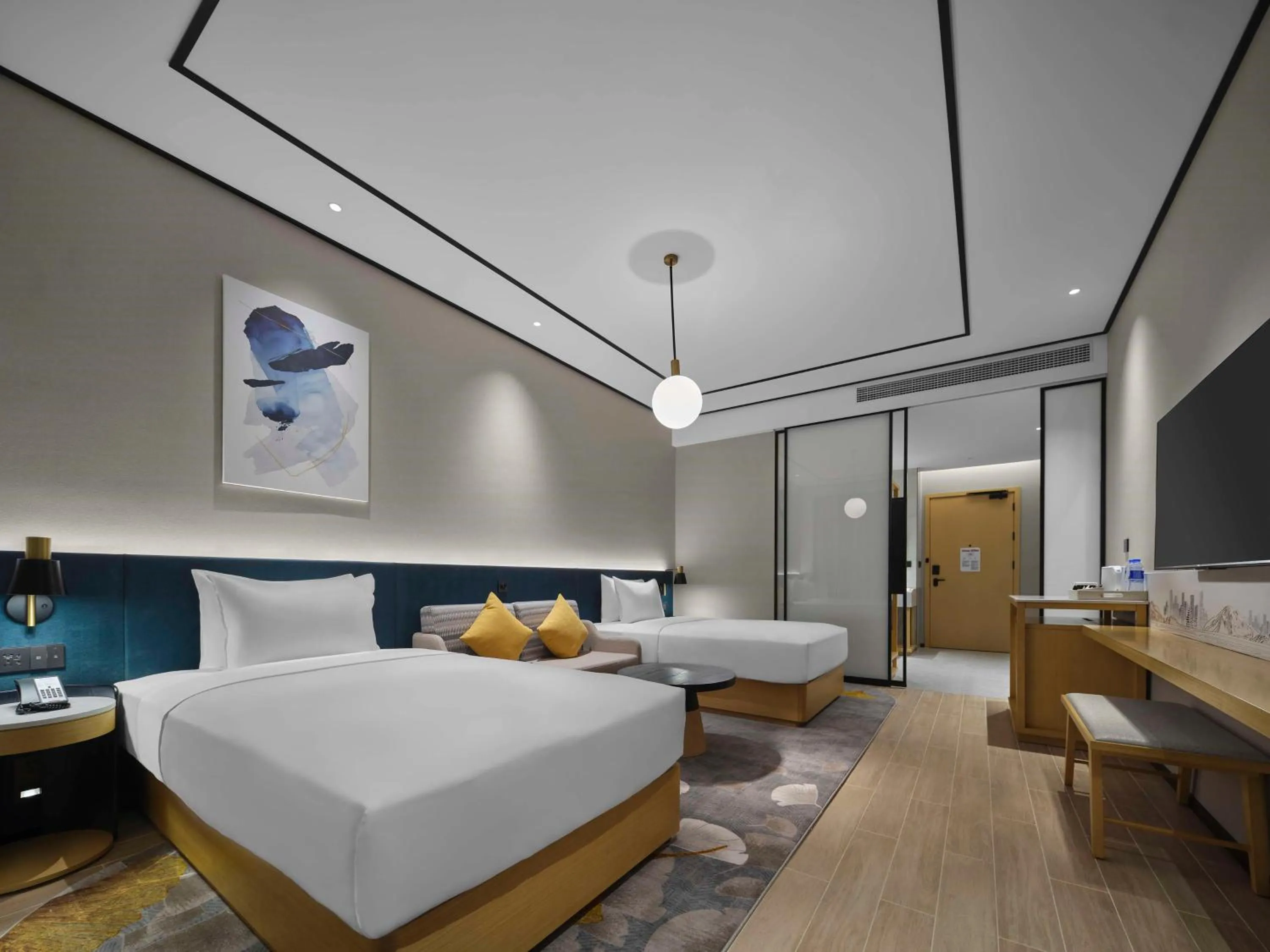 Bedroom, Bed in Hilton Garden Inn Beijing Haidian Daoxiang Lake