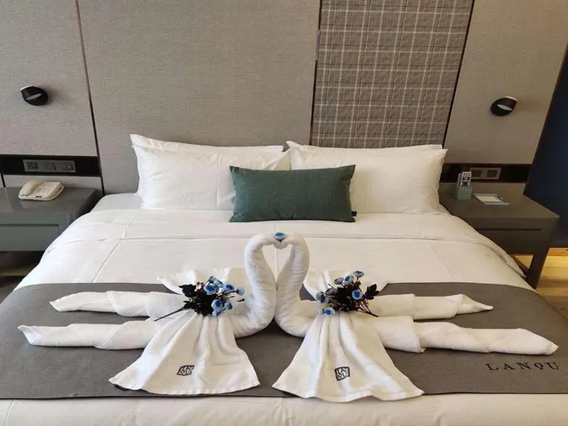 Bed in LanOu Hotel Shijiazhuang Luquan Zoo Scenic Spot