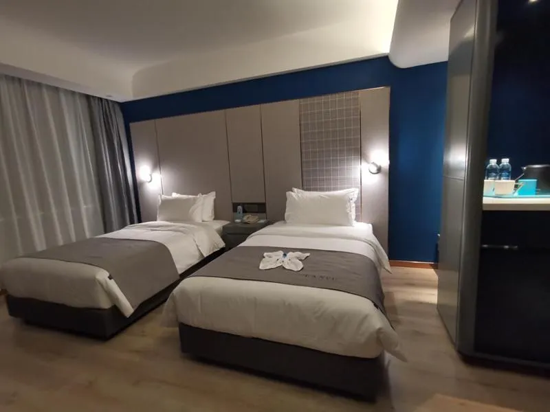 Bed in LanOu Hotel Shijiazhuang Luquan Zoo Scenic Spot