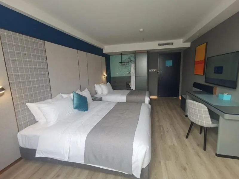 Bed in LanOu Hotel Shijiazhuang Luquan Zoo Scenic Spot