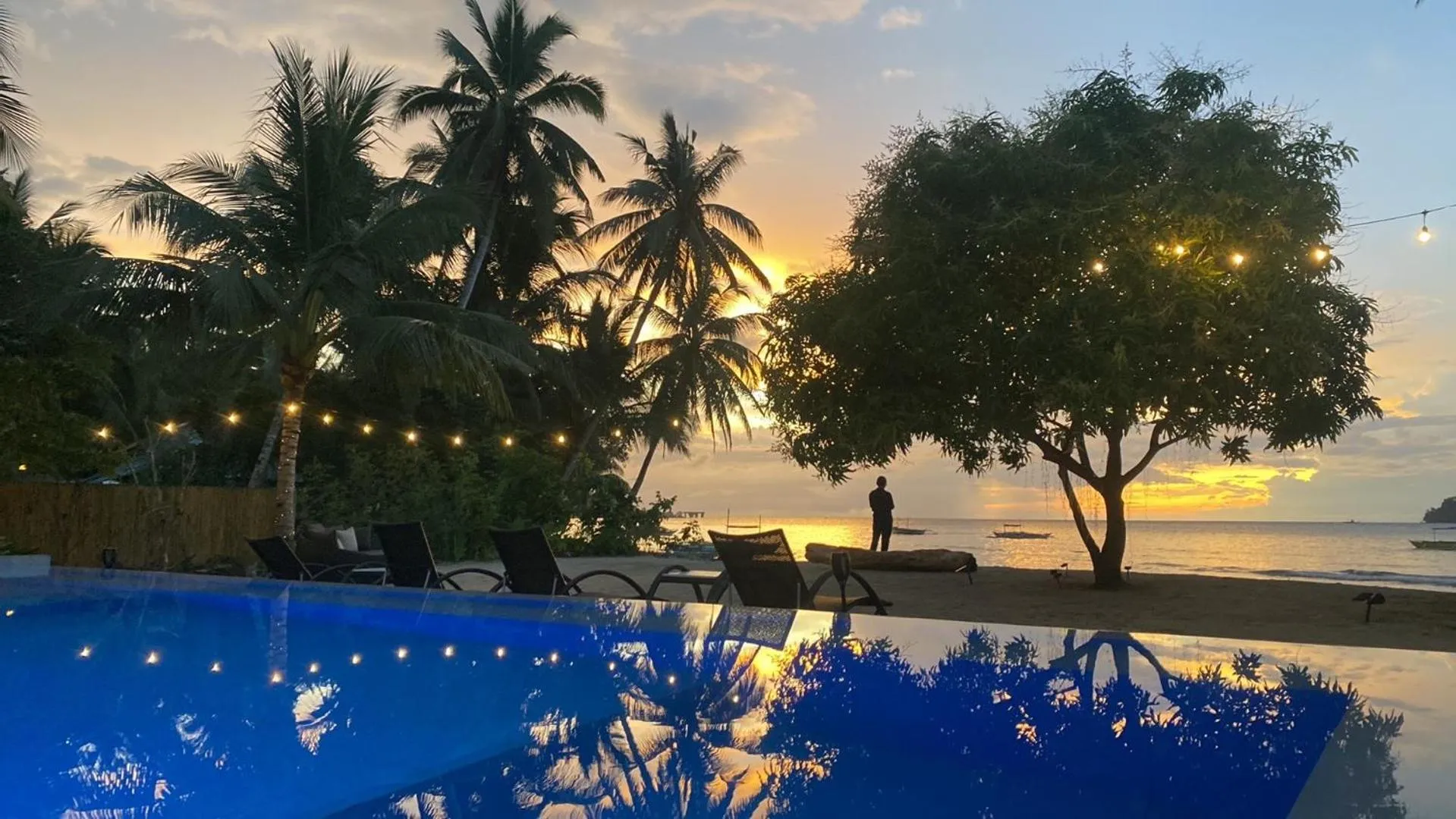 Pool view in Amila Dive Beach Resort